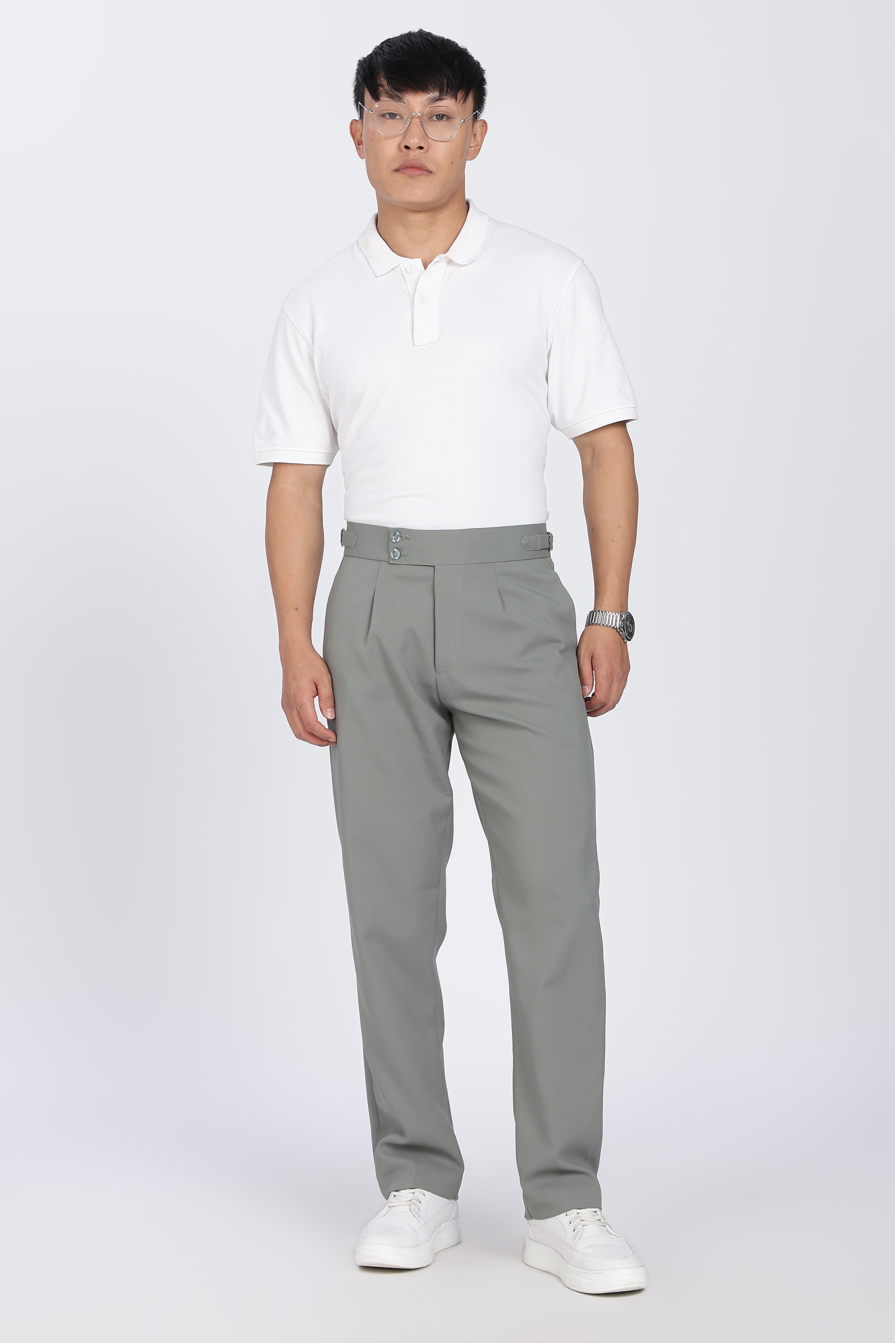 Double Gurkha Tailored Pants – Sage Green