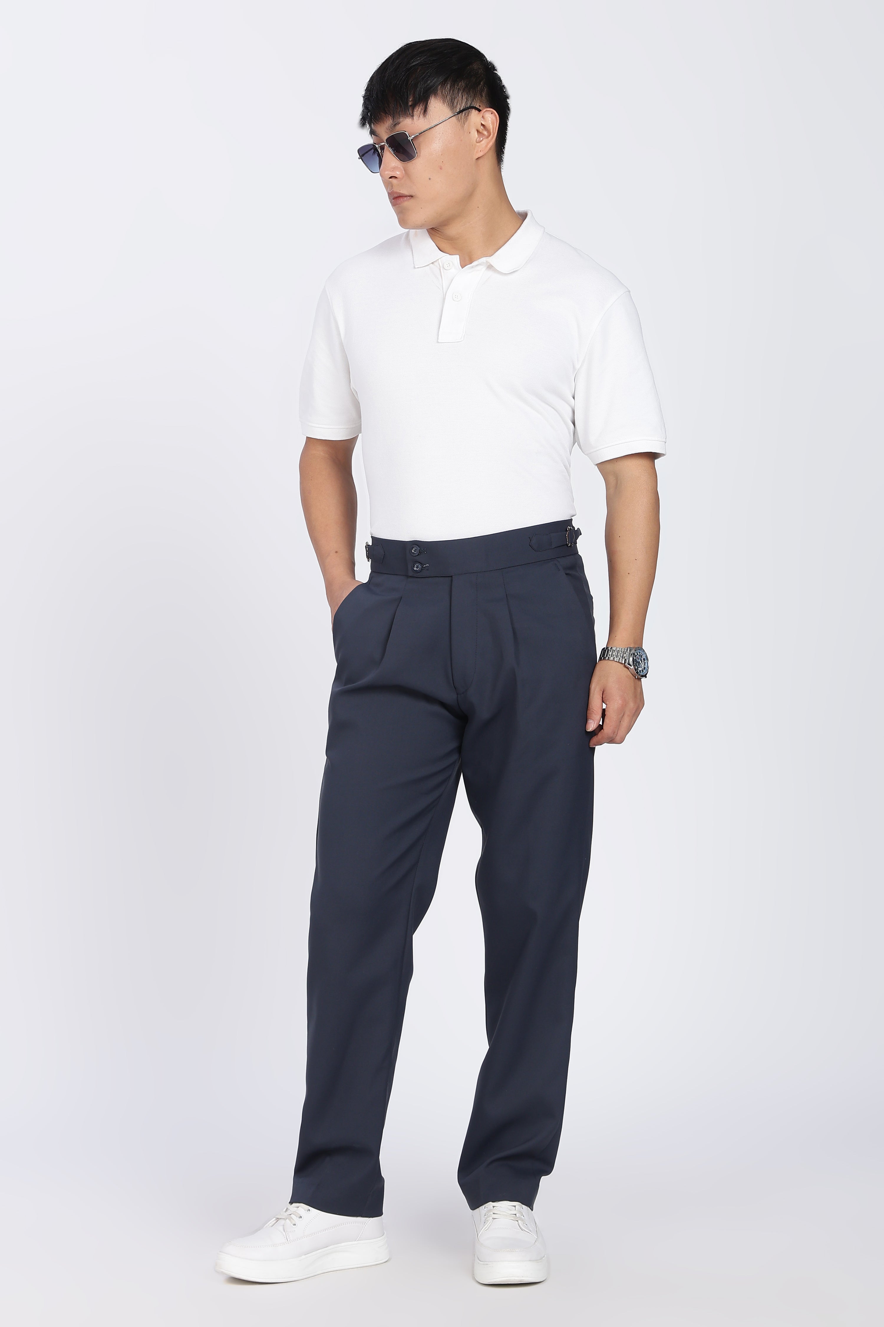 Double Gurkha Tailored Pants – Blue
