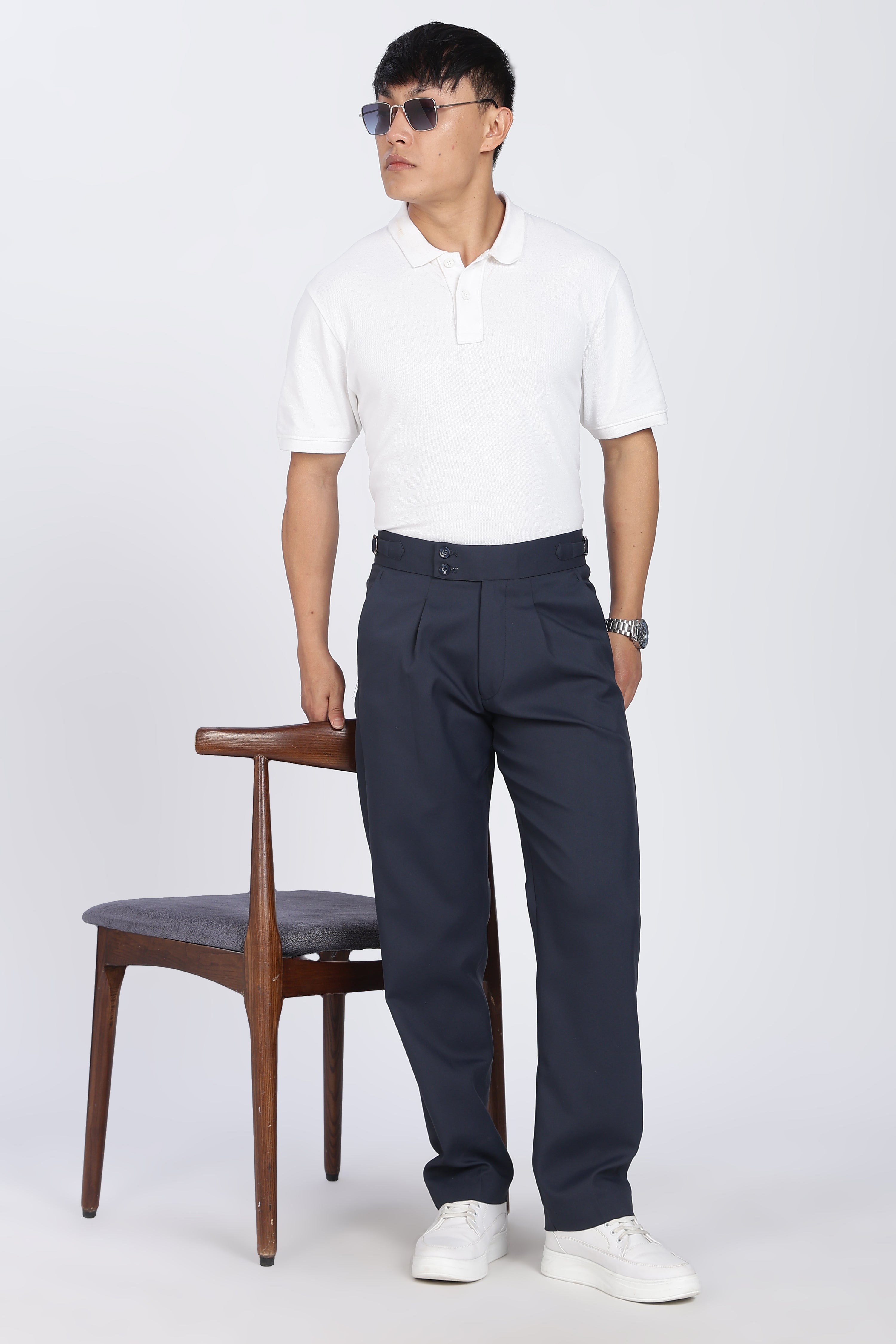 Double Gurkha Tailored Pants – Blue