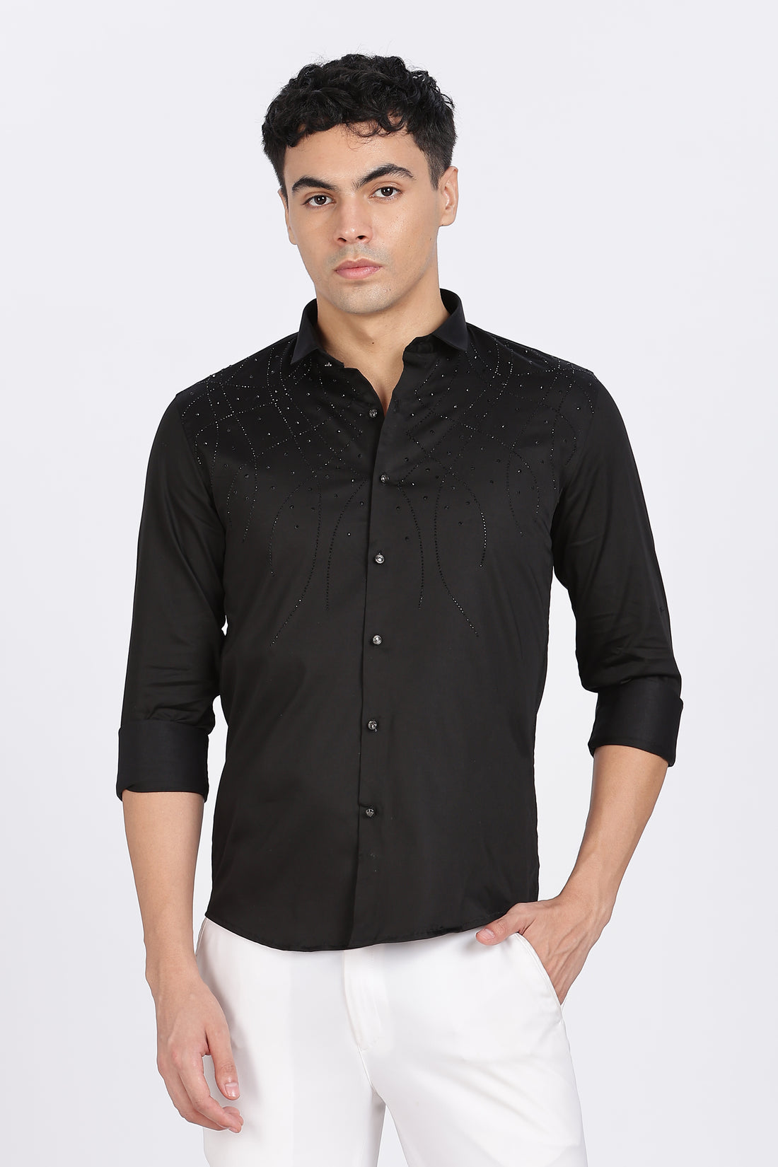 Black Galaxy-Designer Full Sleeve Shirt (Article B0298)