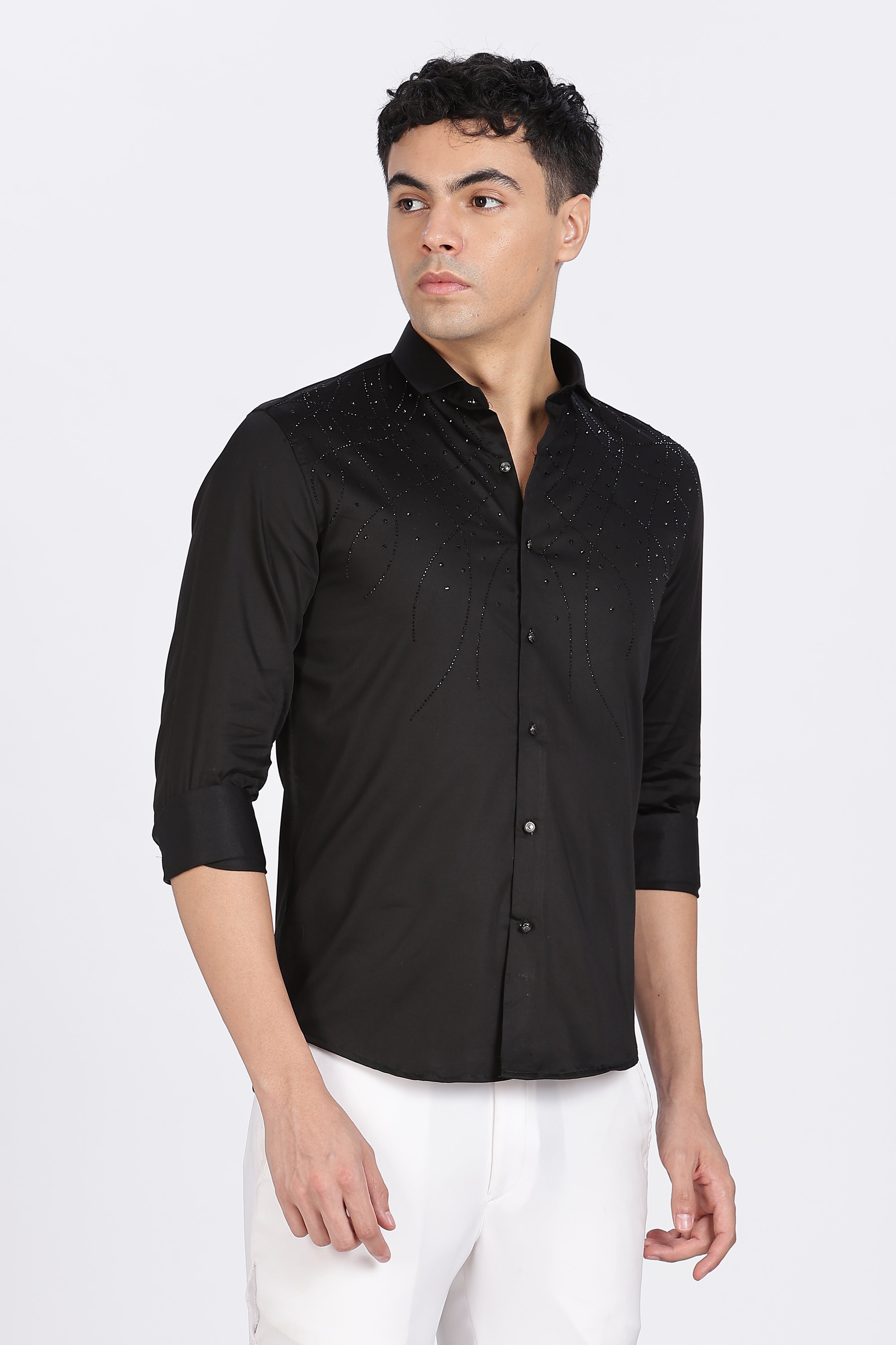 Black Galaxy-Designer Full Sleeve Shirt