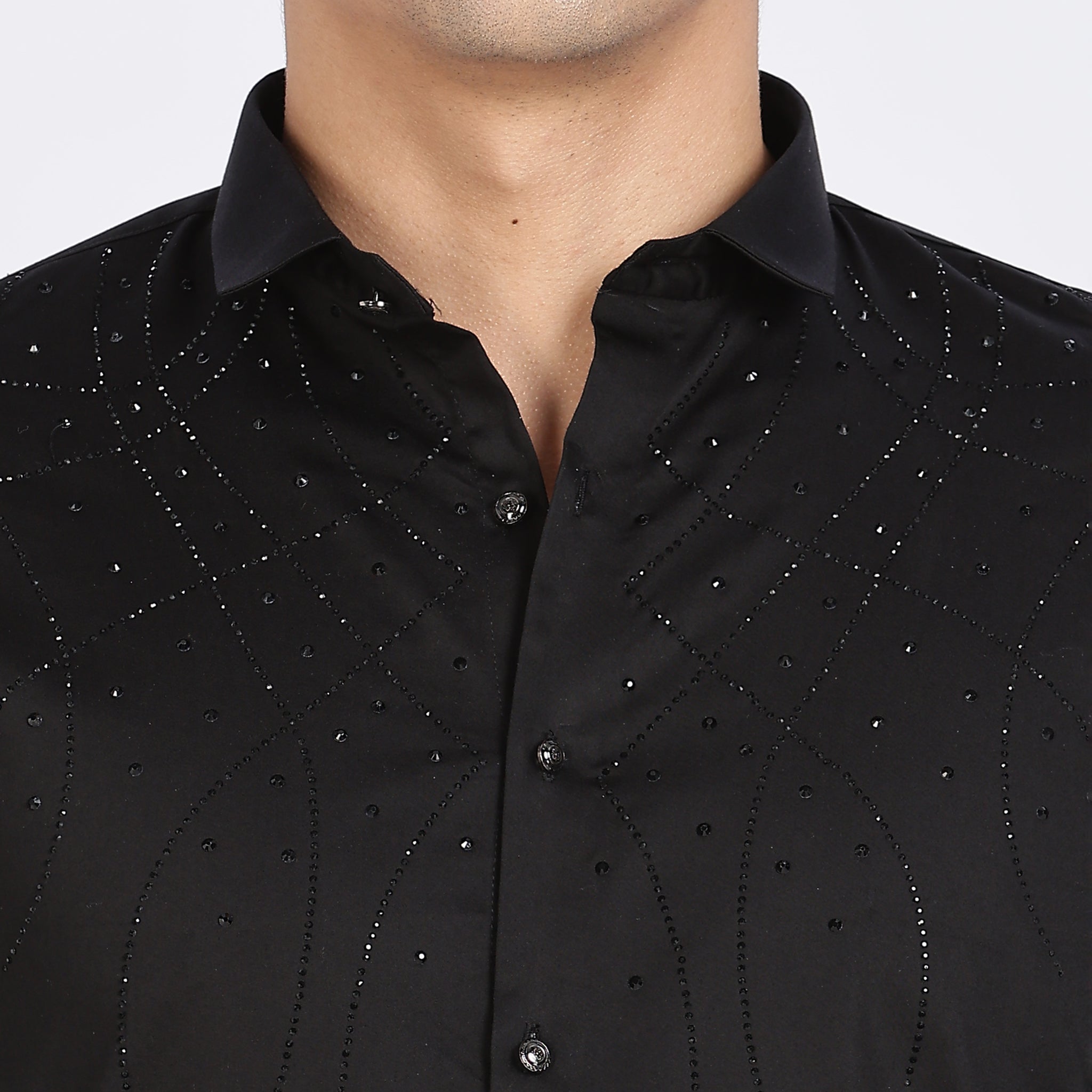 Black Galaxy-Designer Full Sleeve Shirt (Article B0298)