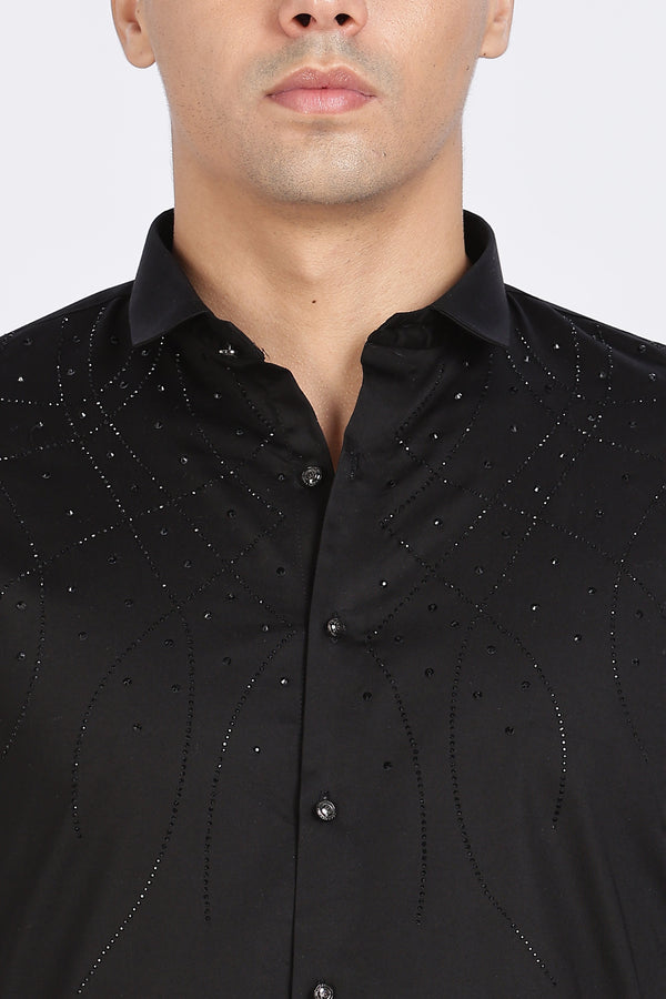Black Galaxy-Designer Full Sleeve Shirt