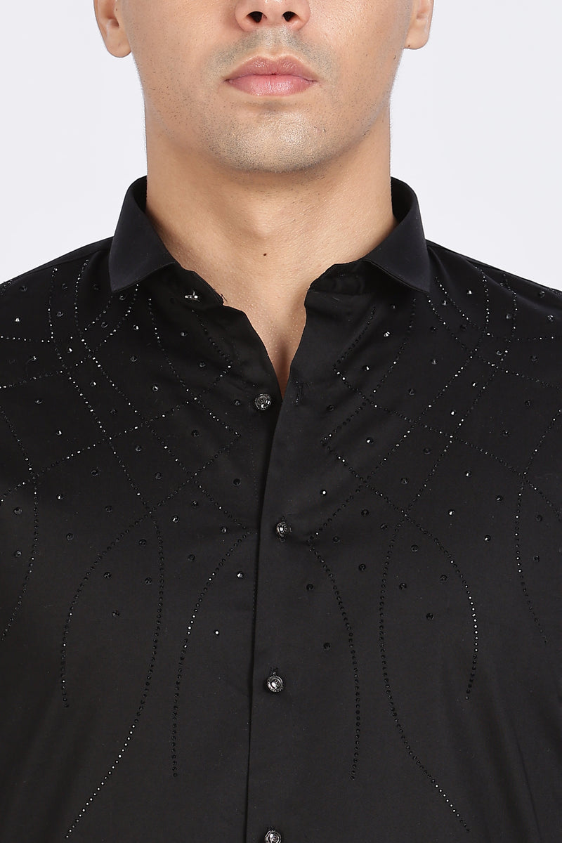 Black Galaxy-Designer Full Sleeve Shirt