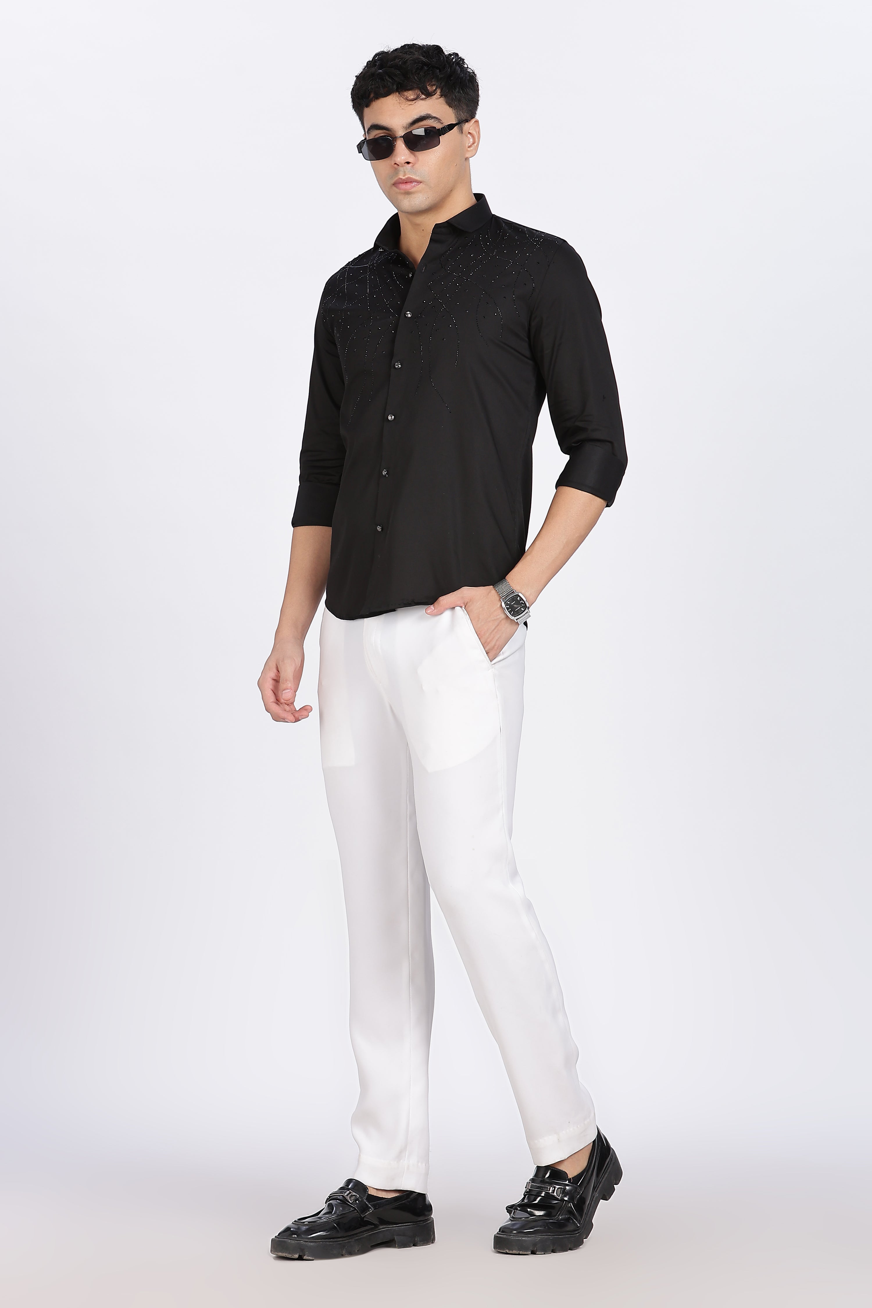 Black Galaxy-Designer Full Sleeve Shirt