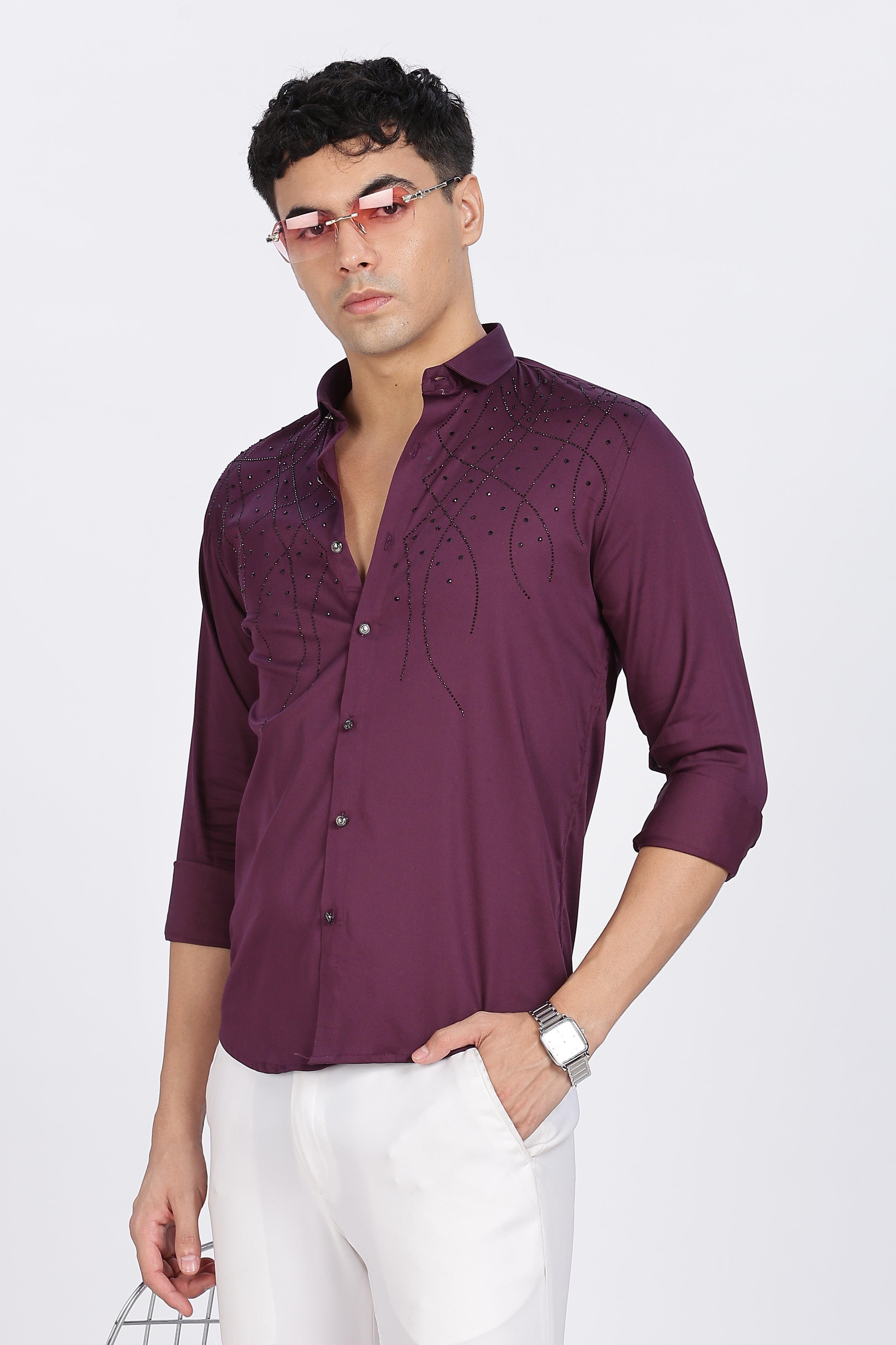 Purple Galaxy-Designer Full Sleeve Shirt