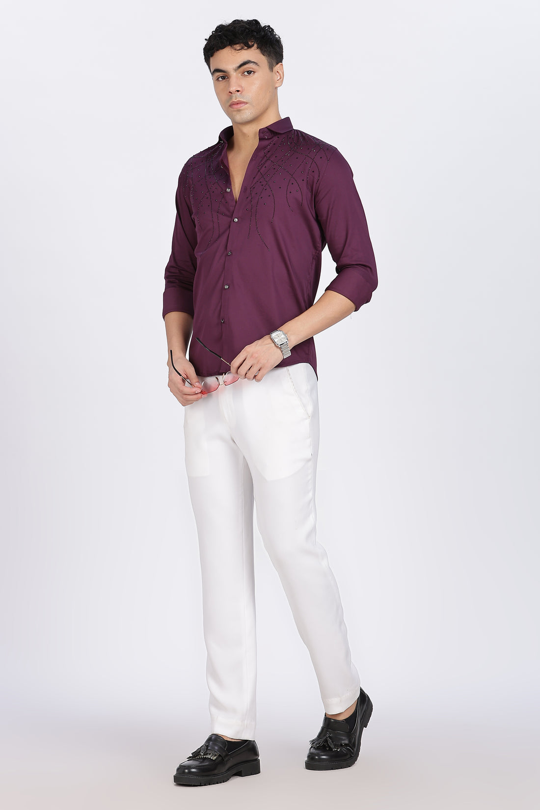 Purple Galaxy-Designer Full Sleeve Shirt (Article B0298)