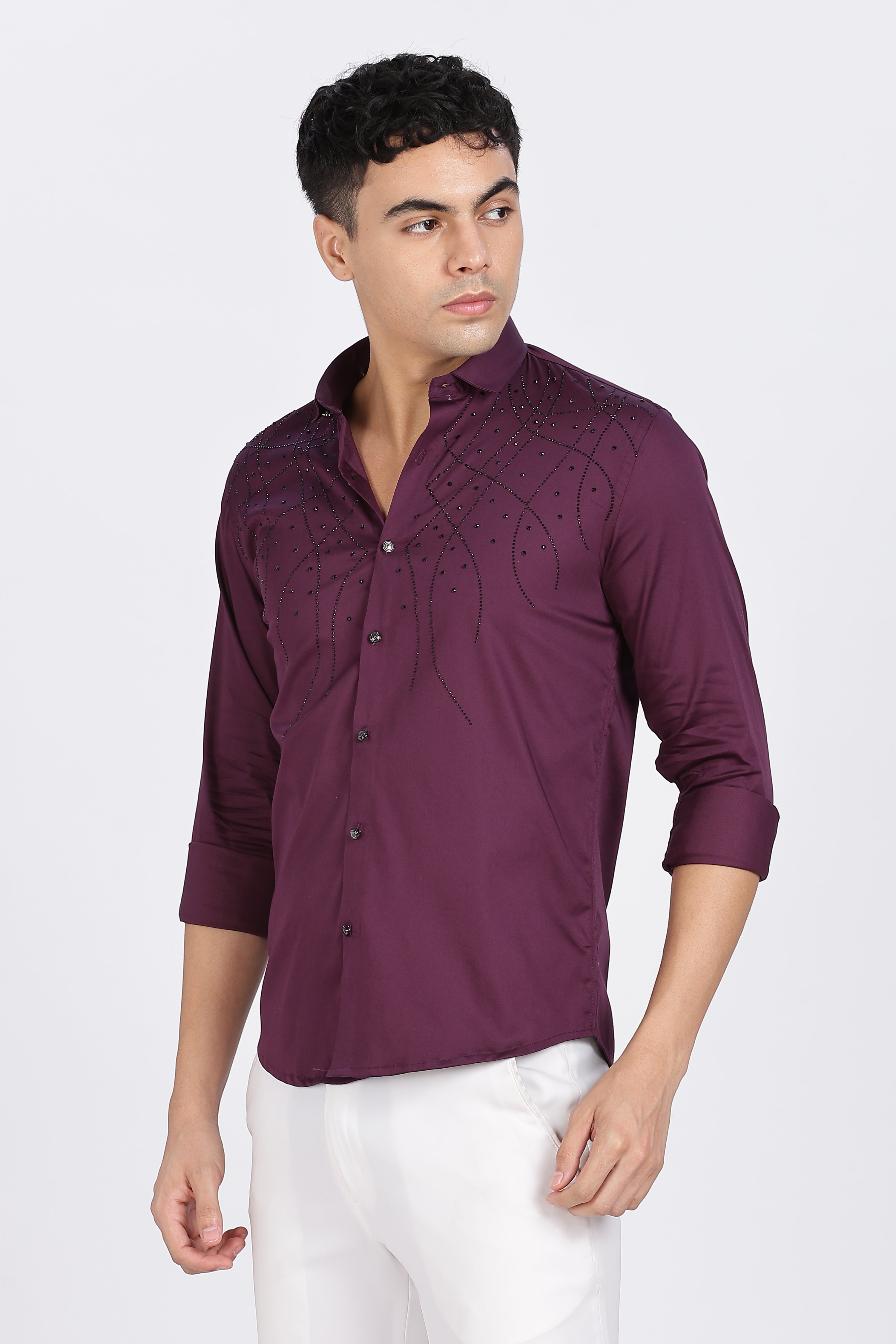 Purple Galaxy-Designer Full Sleeve Shirt