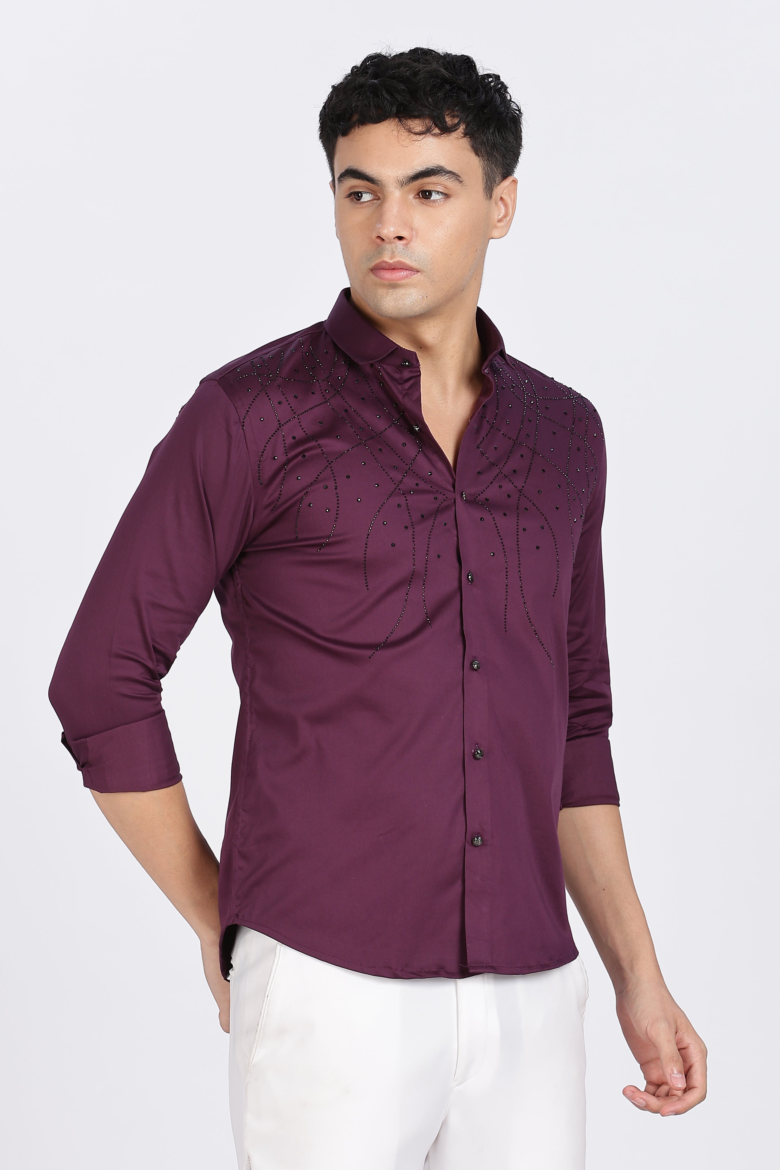 Purple Galaxy-Designer Full Sleeve Shirt