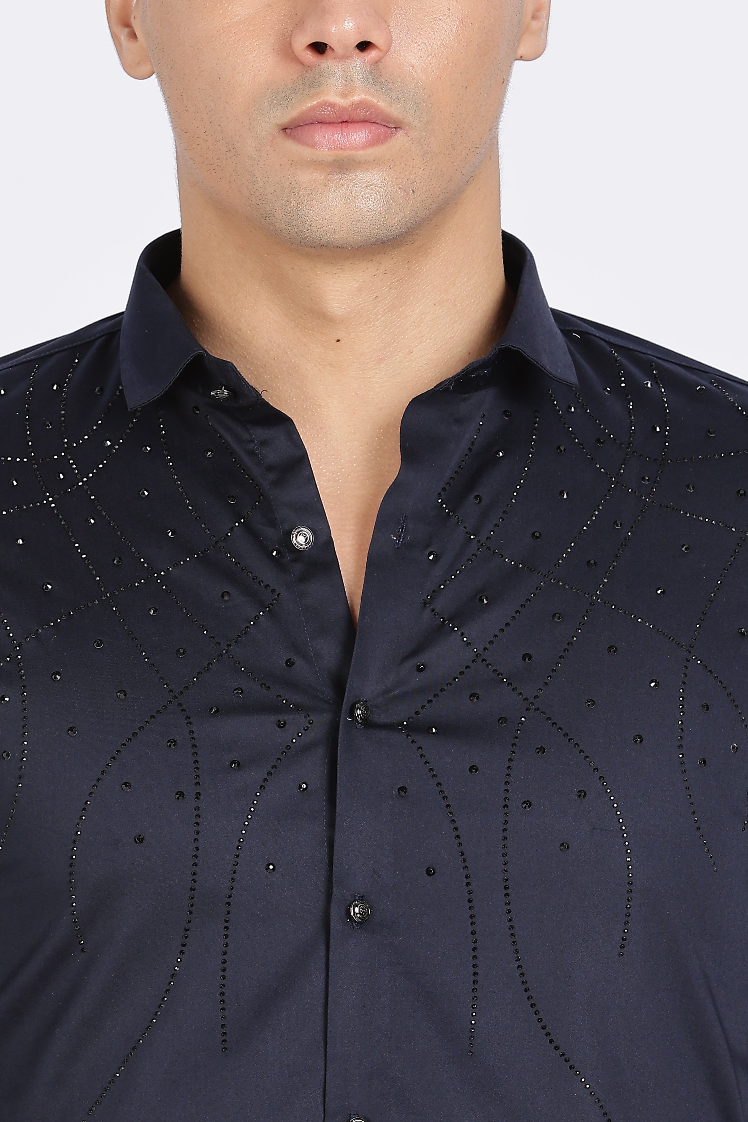 Navy Blue Galaxy-Designer Full Sleeve Shirt
