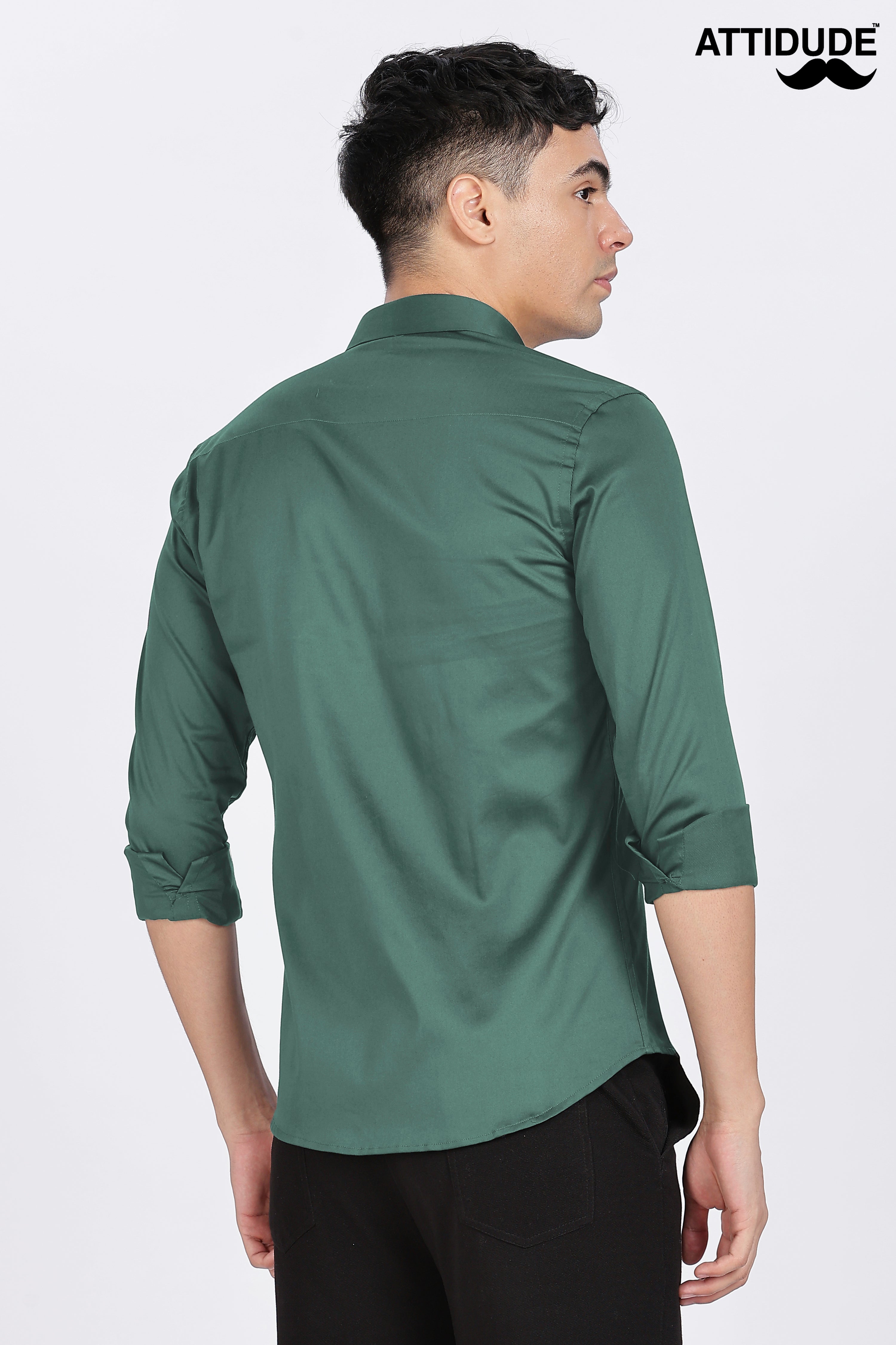 Green Stone work Embellished Full Sleeve Shirt