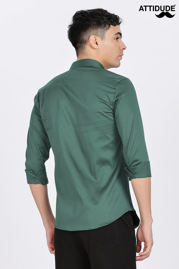 Green Stone work Embellished Full Sleeve Shirt