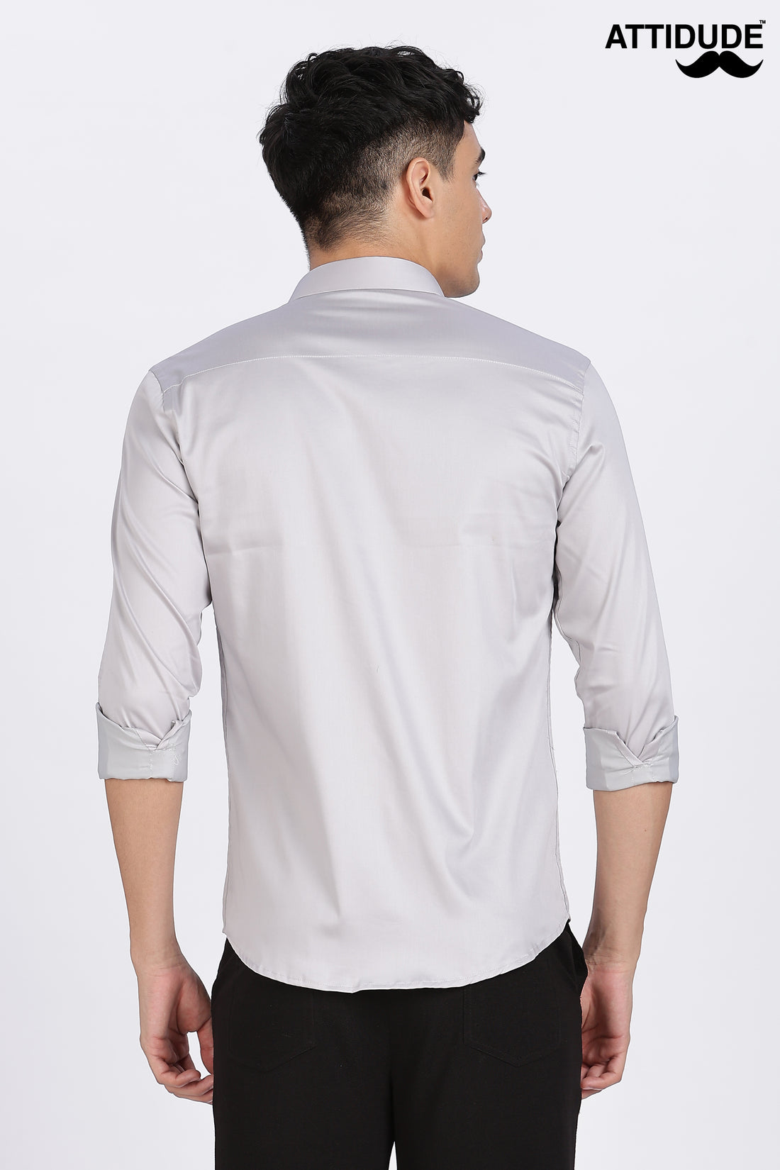 Grey Sparkly Beaded Full Sleeve Shirt (Article B0298)