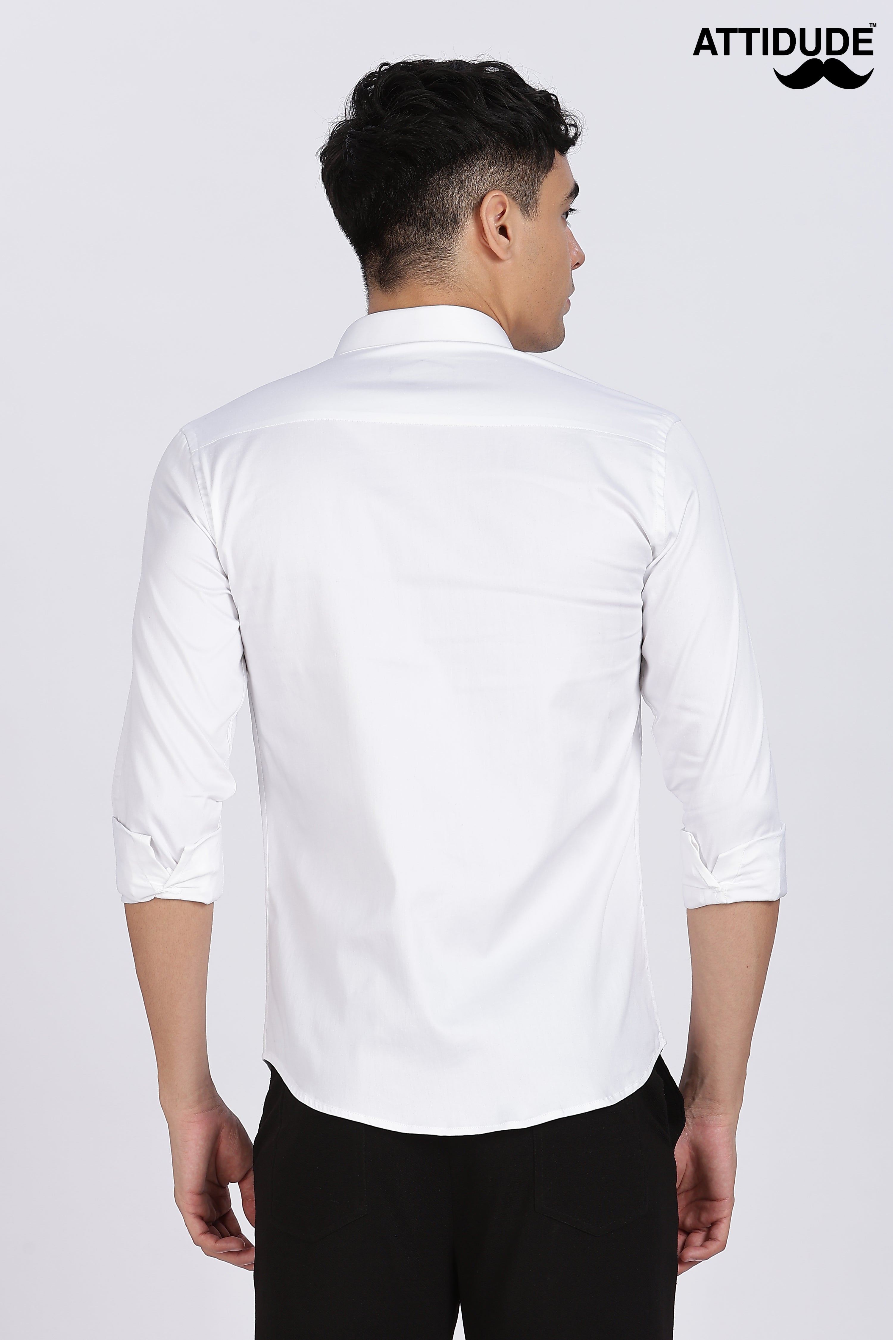 White Dazzle Golden Accents Party wear Shirt