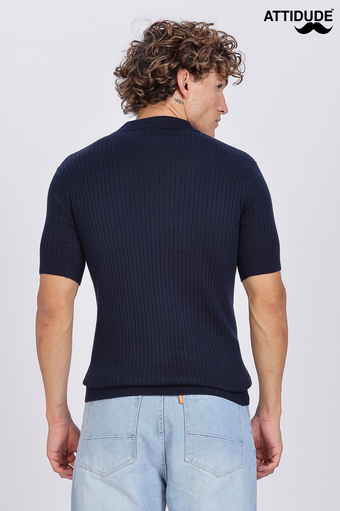 Blue Heritage Ribbed knit Polo (Article B0263)