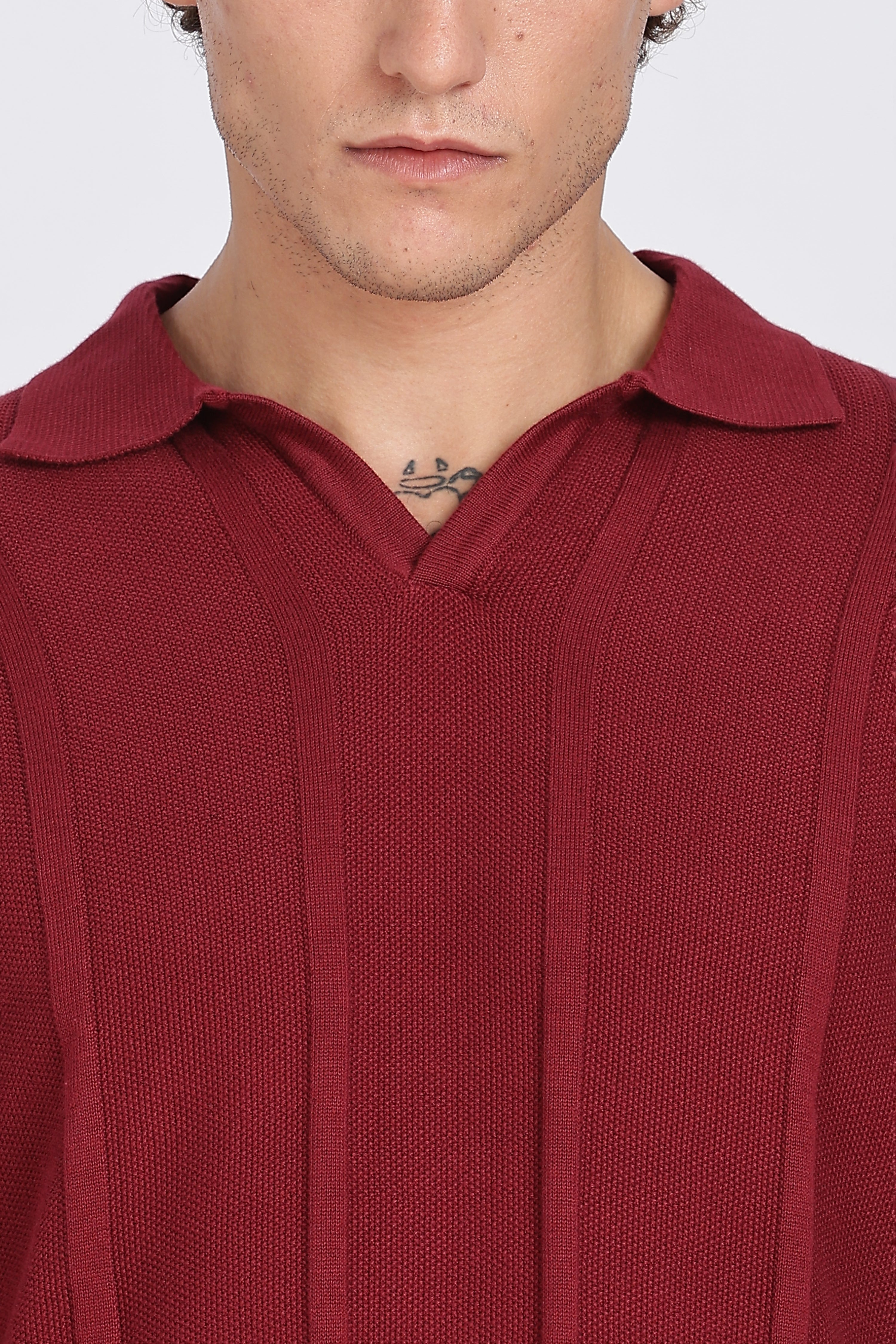 Maroon Urban Ribbed Knitted Polo
