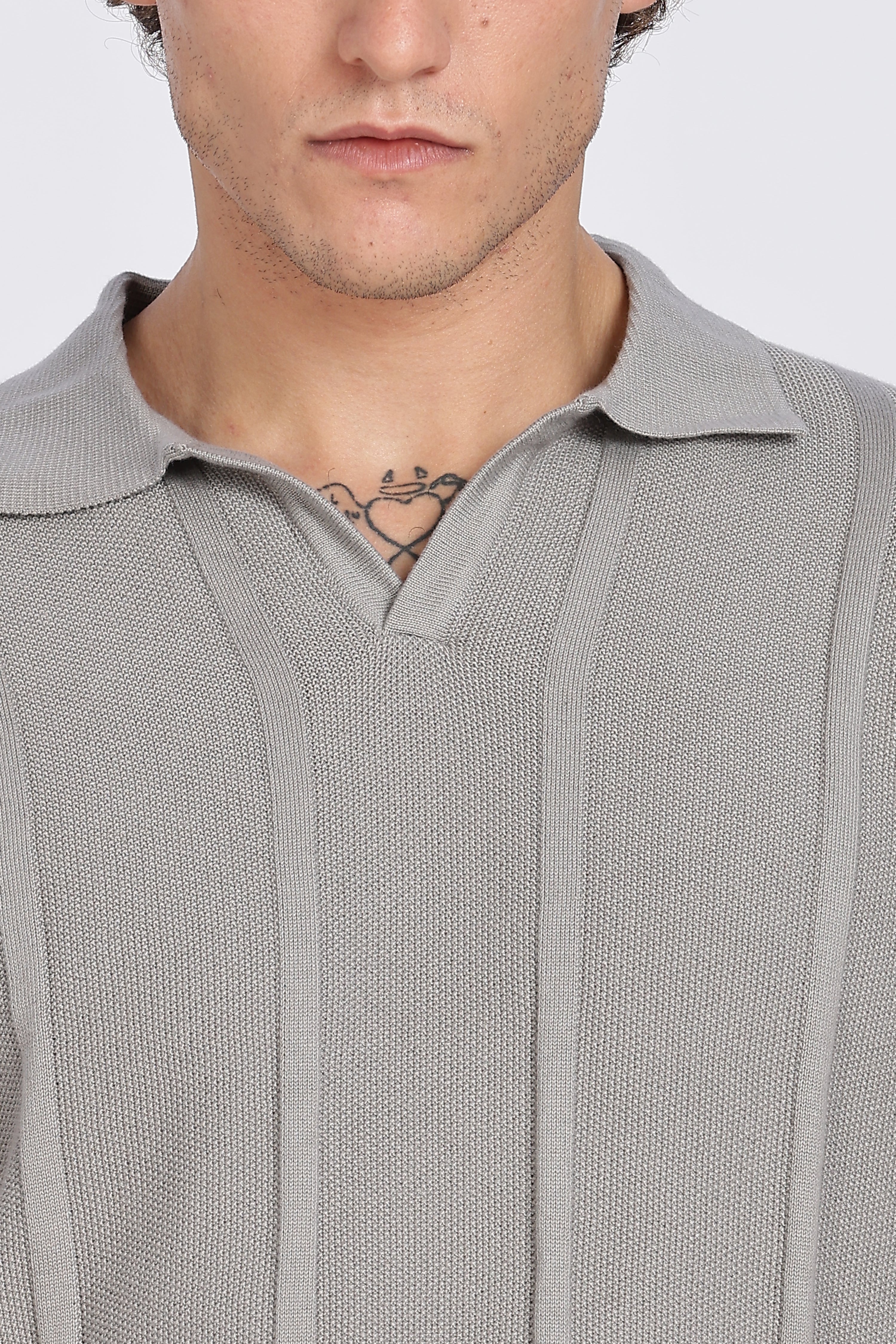 Dark Grey Urban Ribbed Knitted Polo