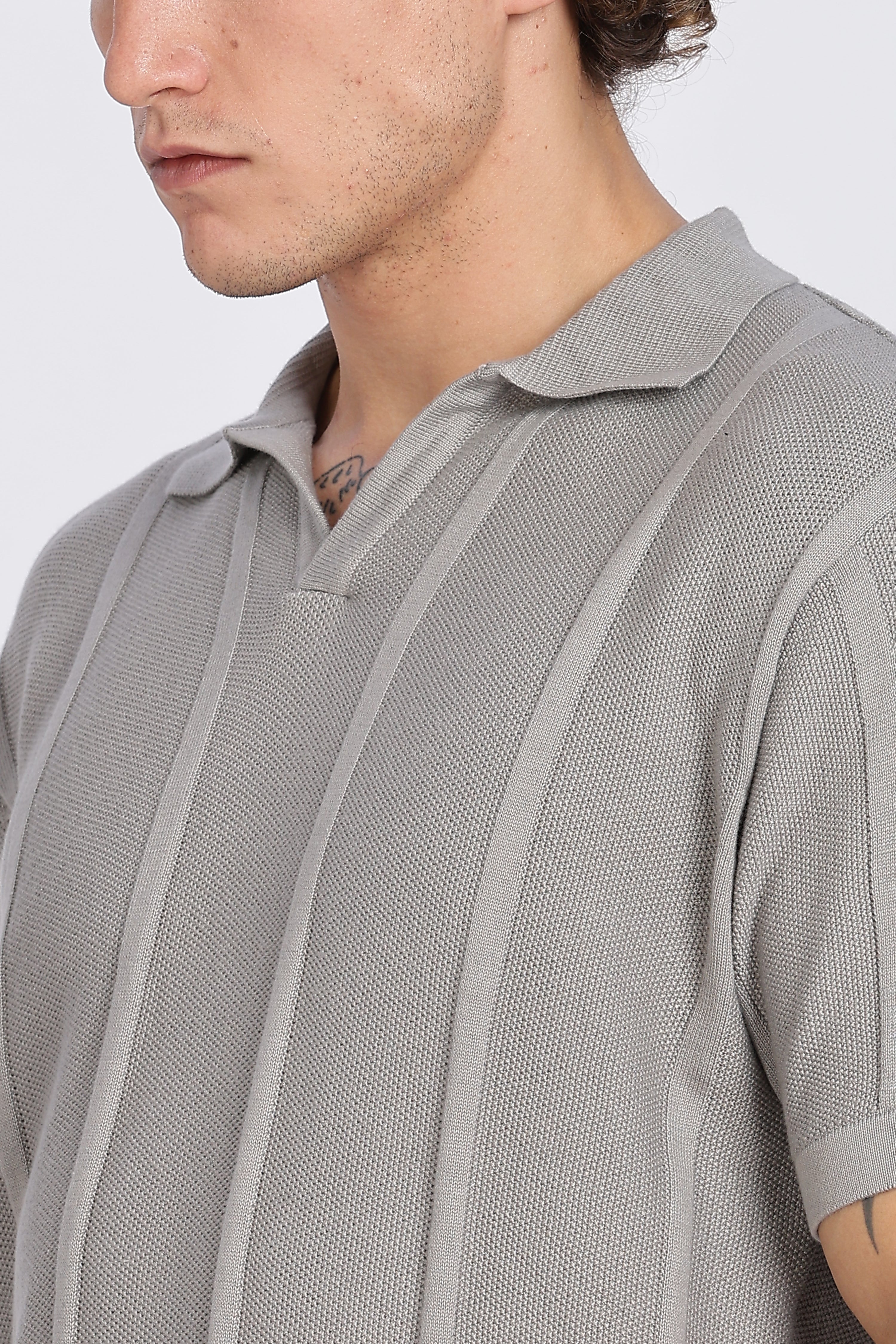 Dark Grey Urban Ribbed Knitted Polo