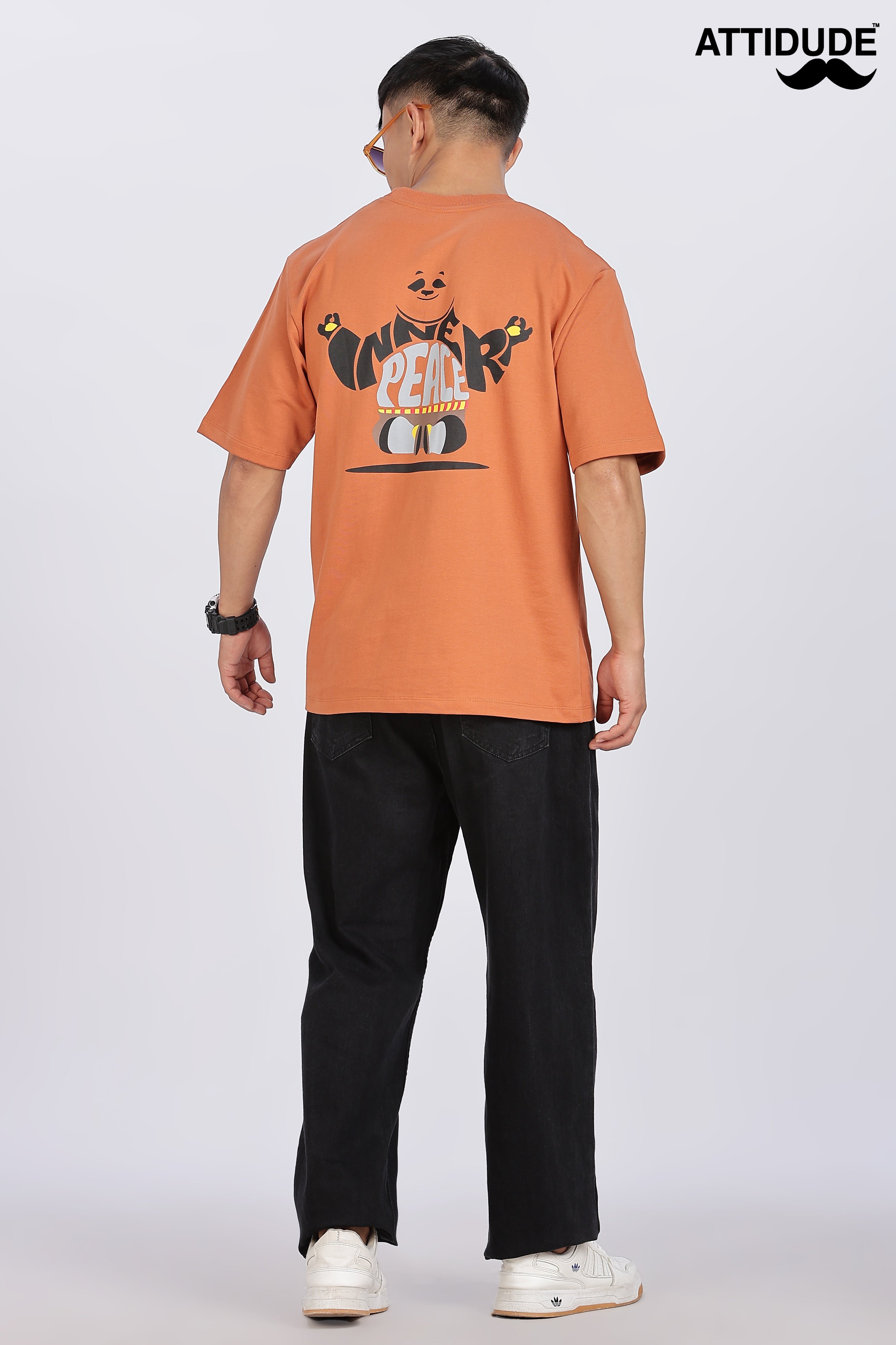 Inner Peace Orange Drop Shoulder T-Shirt