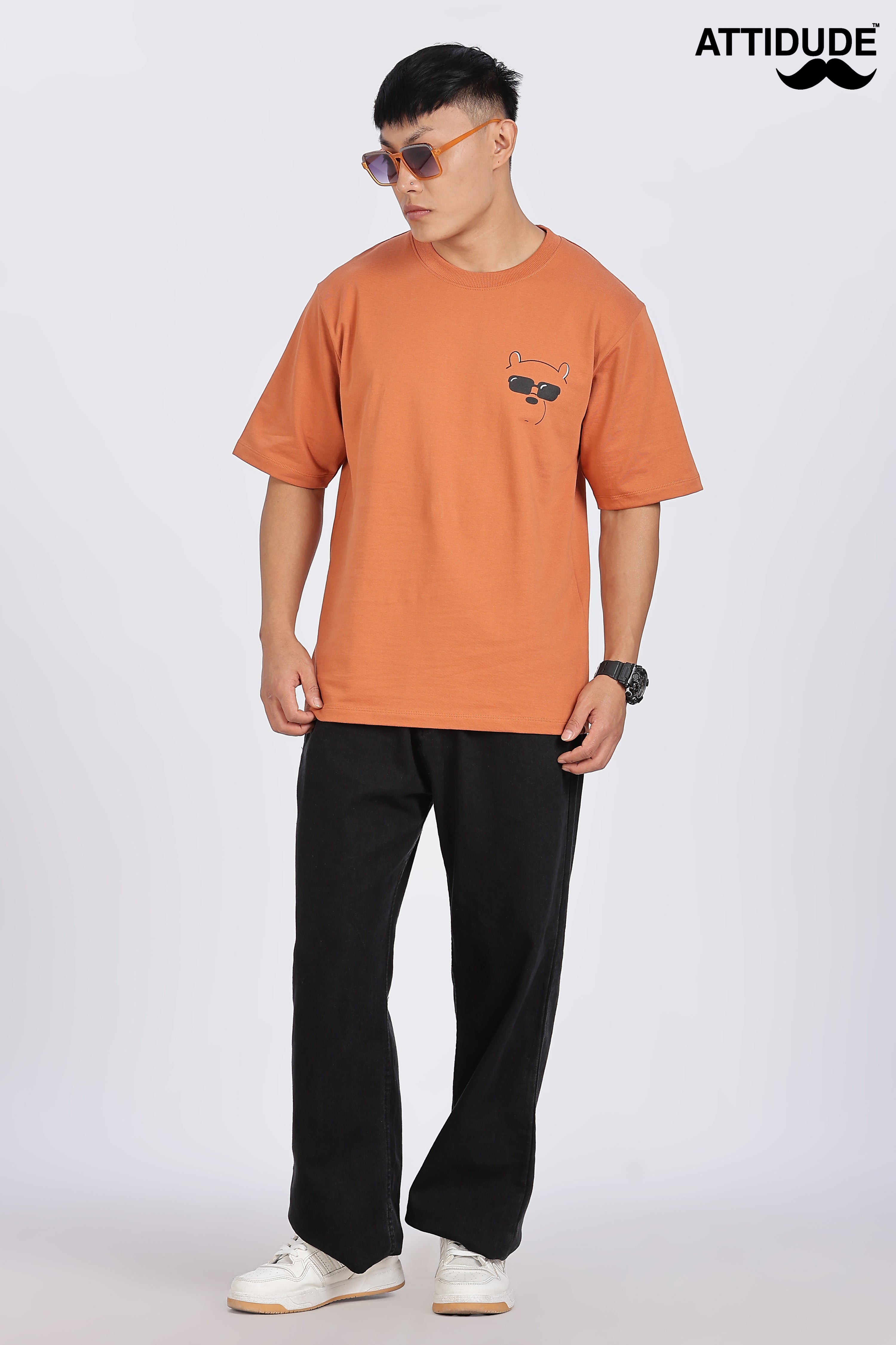 Inner Peace Orange Drop Shoulder T-Shirt