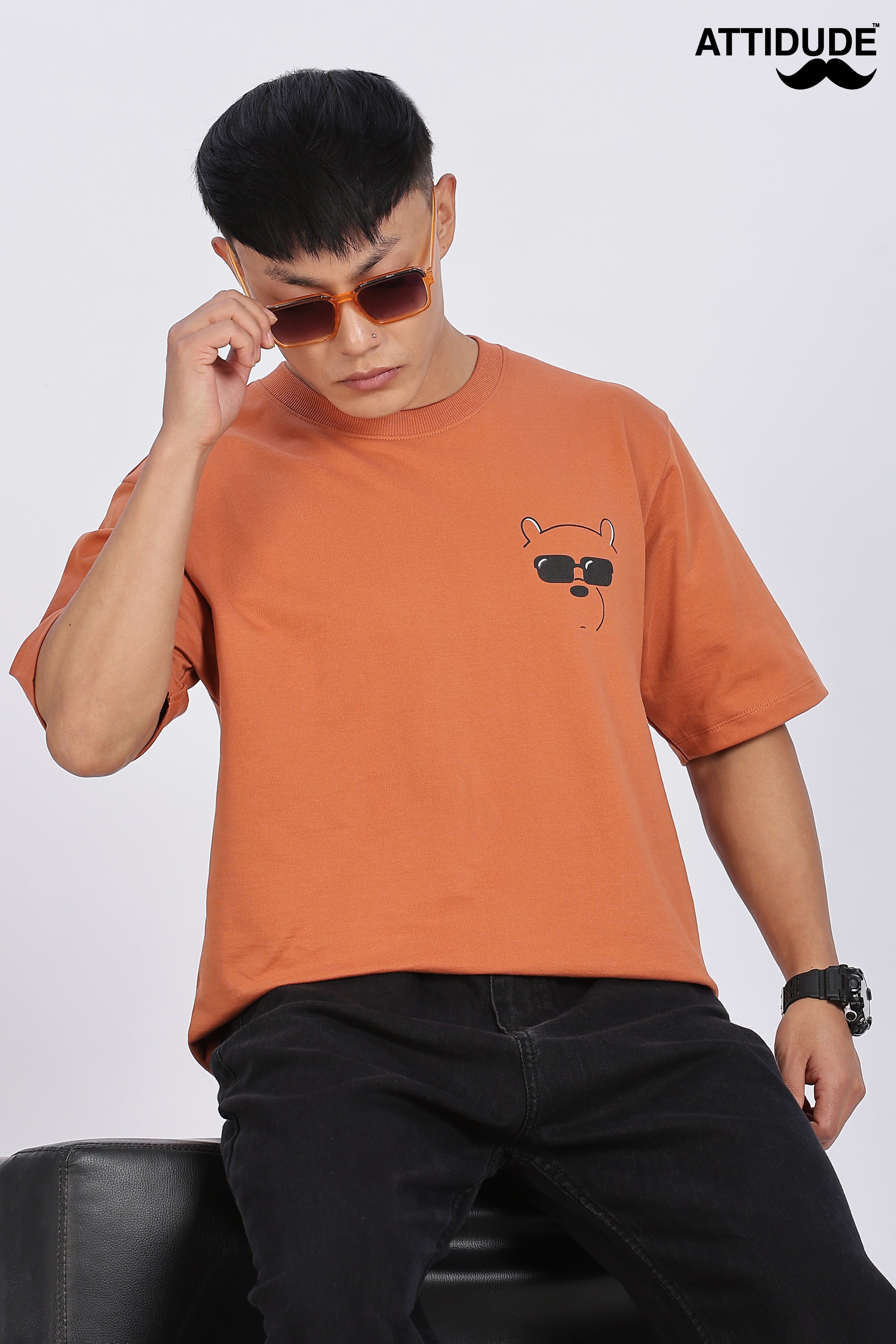 Inner Peace Orange Drop Shoulder T-Shirt