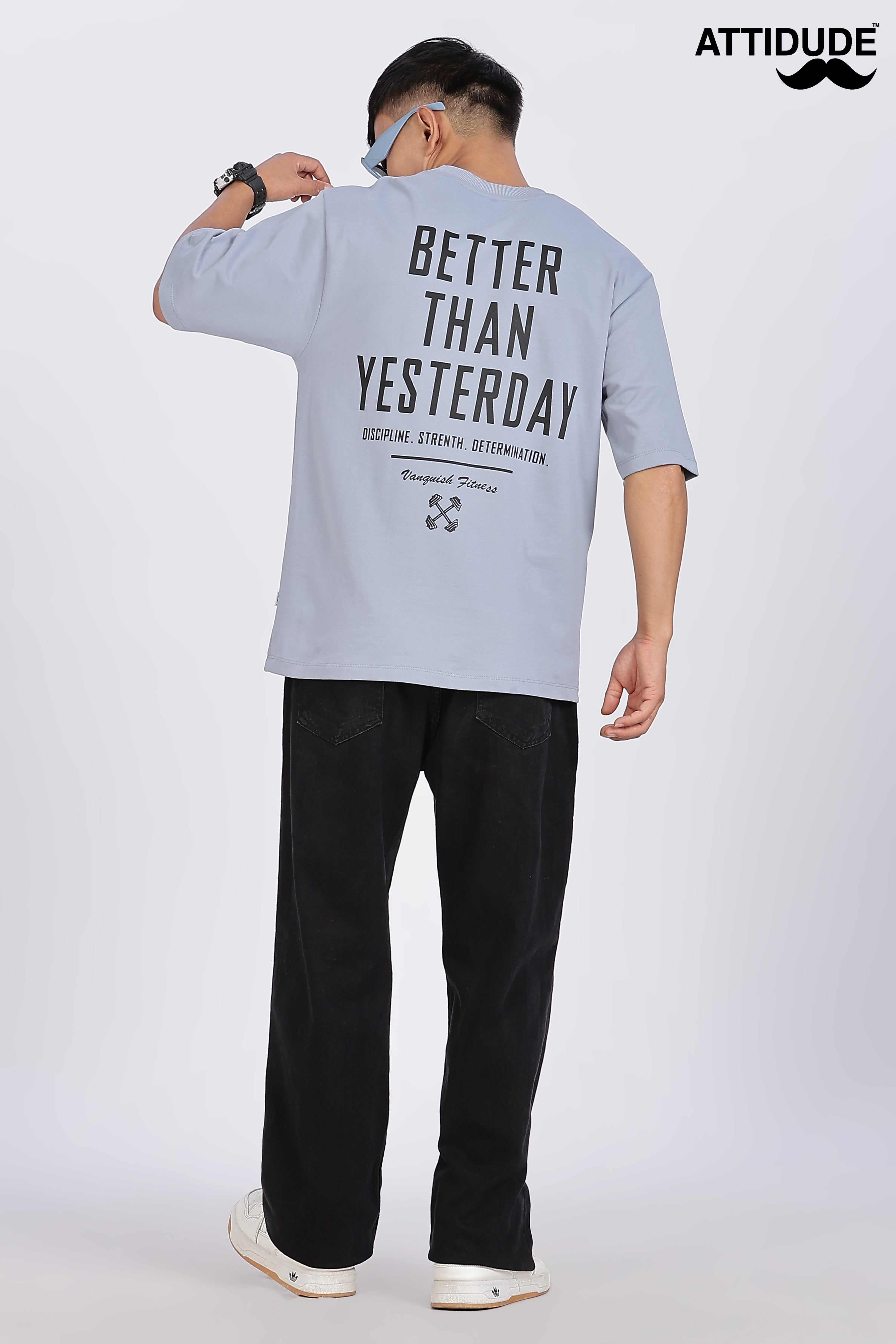 Gymvampyr Ash Blue Drop Shoulder T-Shirt