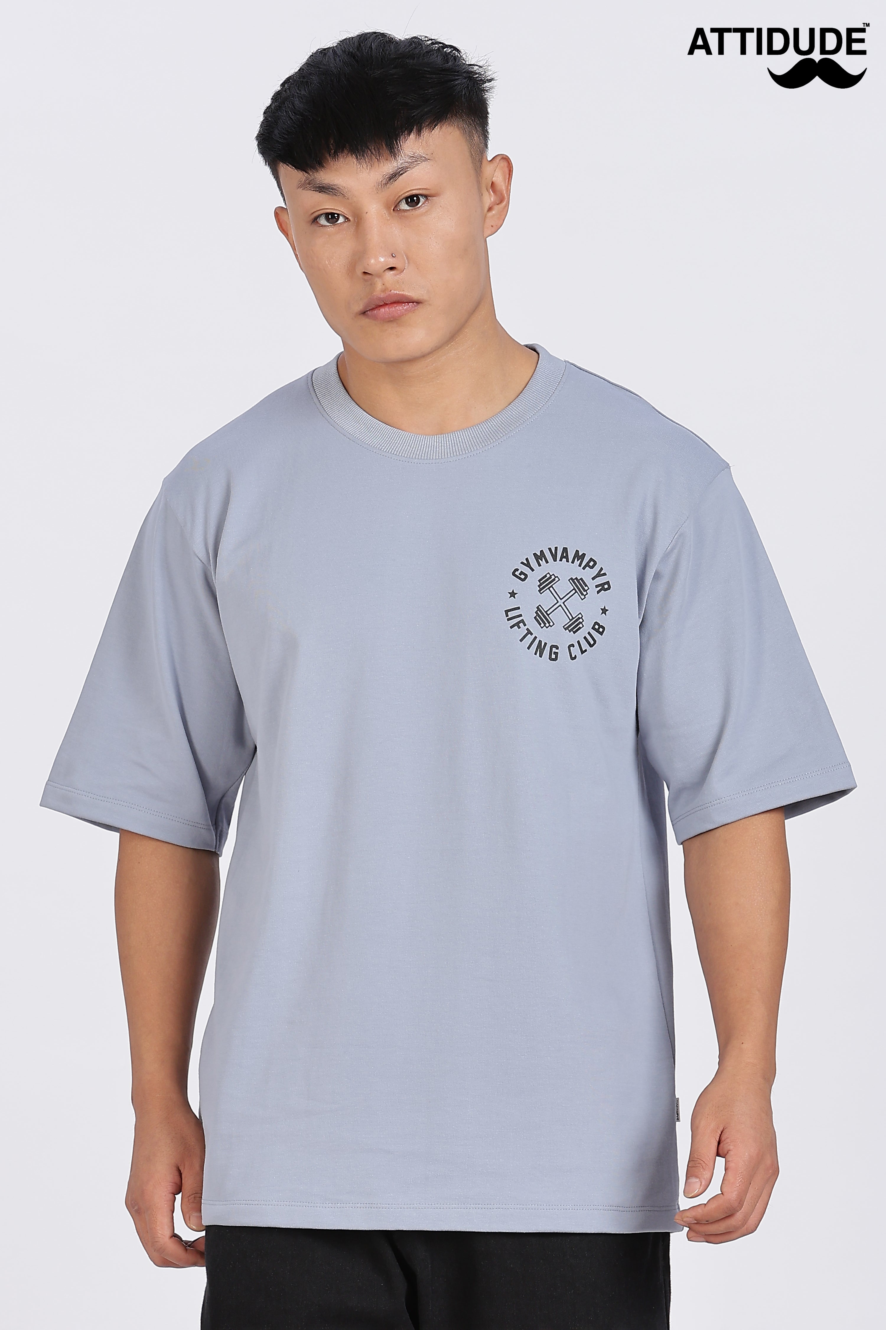 Gymvampyr Ash Blue Drop Shoulder T-Shirt