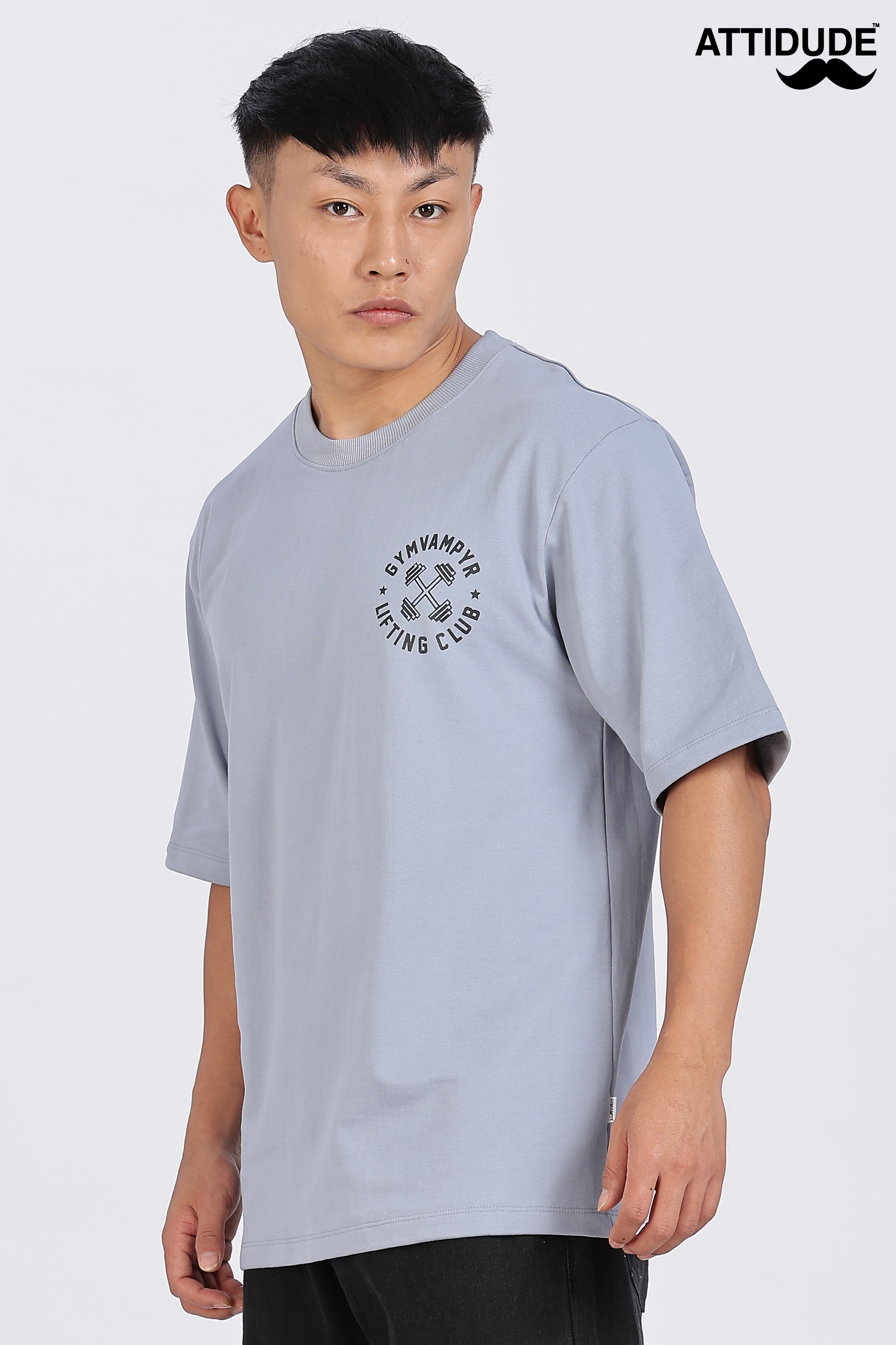 Gymvampyr Ash Blue Drop Shoulder T-Shirt