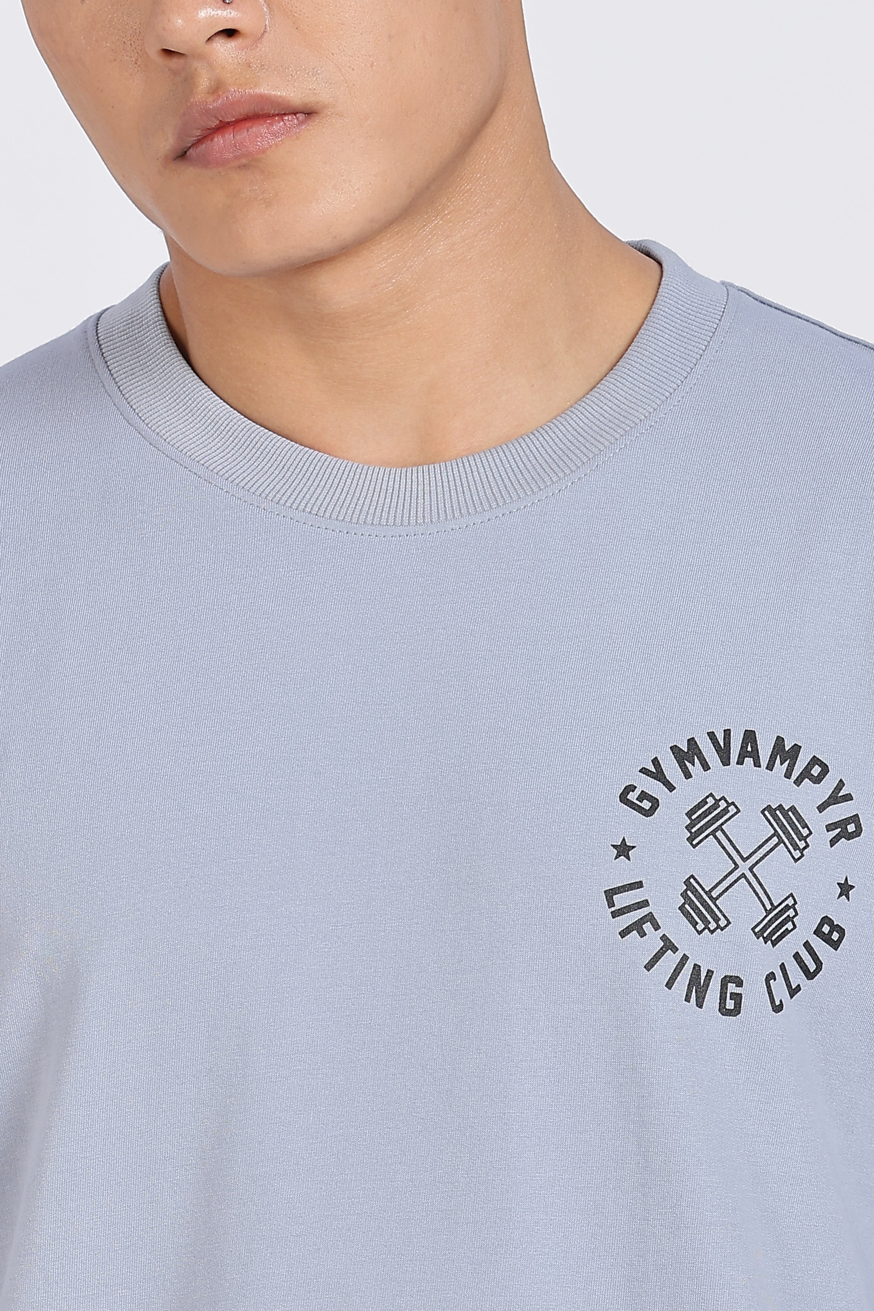 Gymvampyr Ash Blue Drop Shoulder T-Shirt