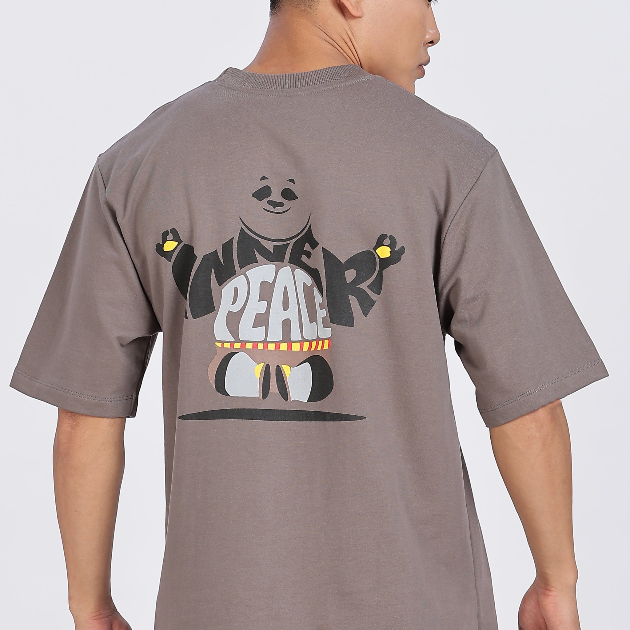 Inner Peace Grey Drop Shoulder T-Shirt (Article B0289)