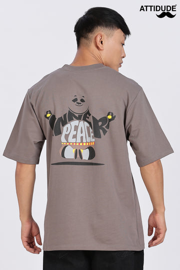 Inner Peace Grey Drop Shoulder T-Shirt (Article B0289)