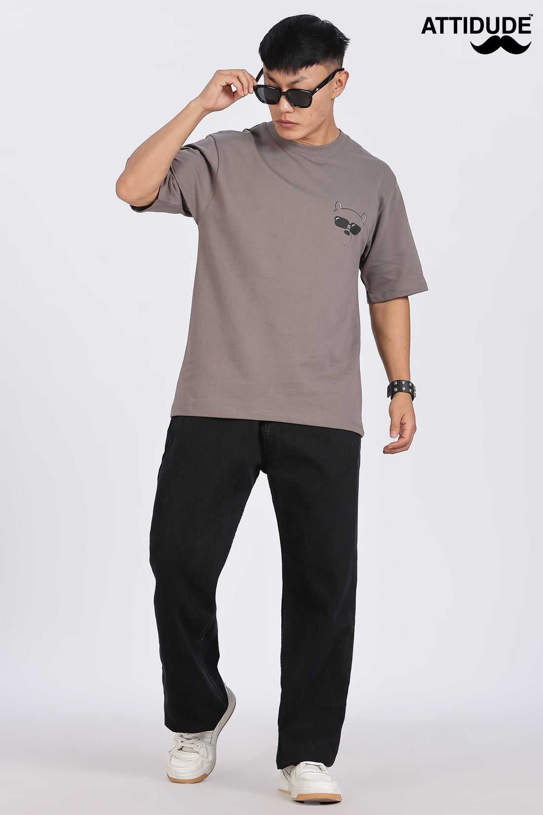 Inner Peace Grey Drop Shoulder T-Shirt (Article B0289)