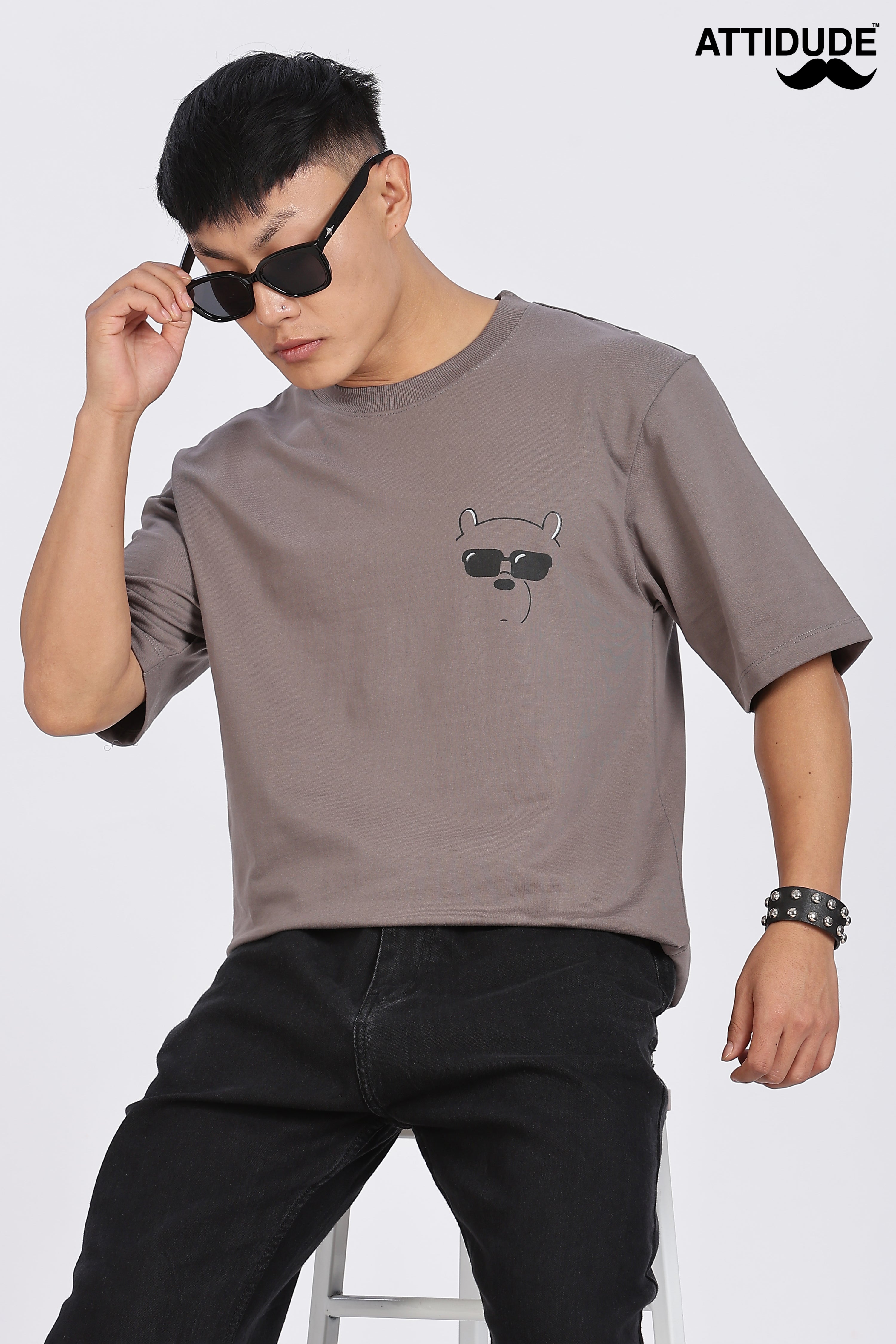 Inner Peace Grey Drop Shoulder T-Shirt