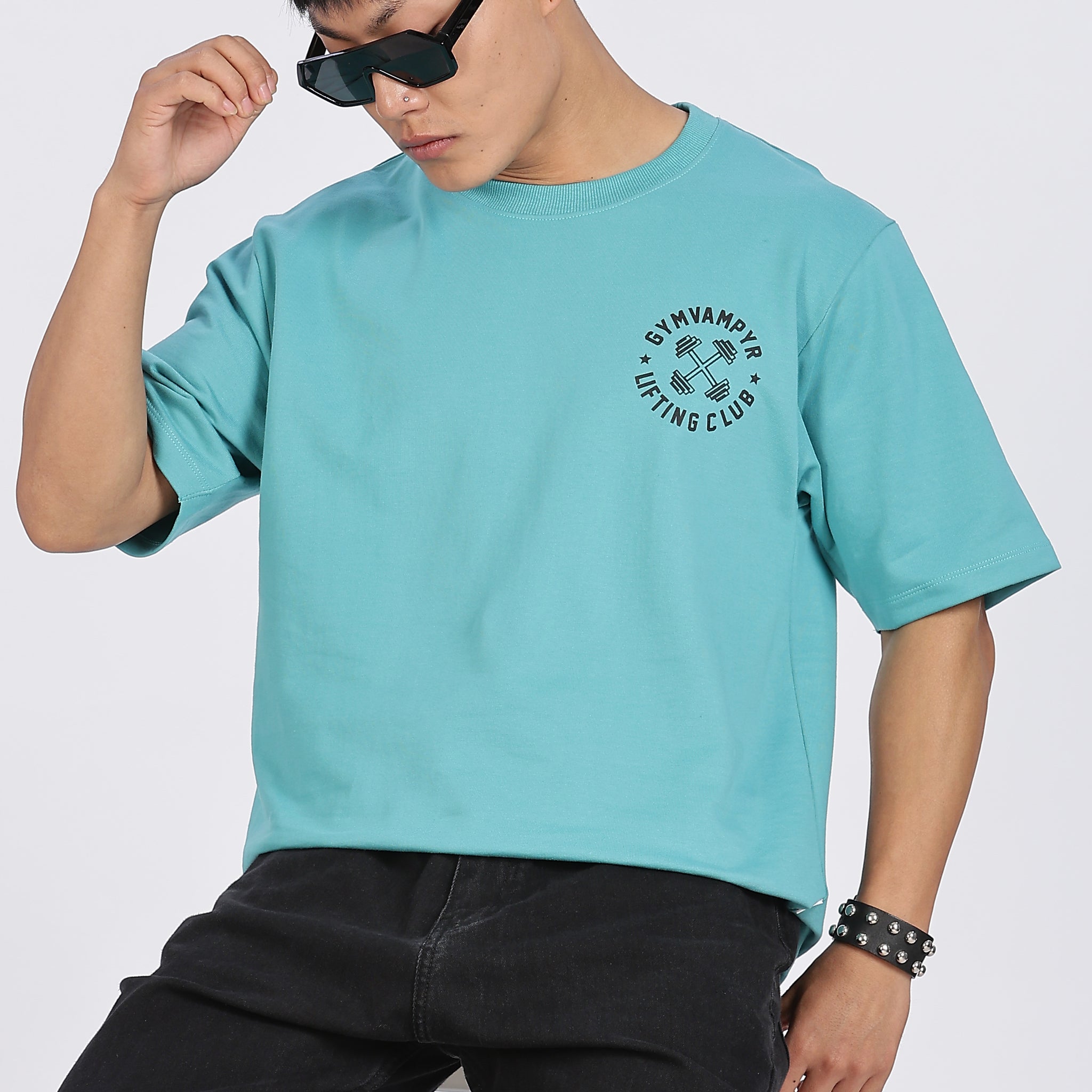 Gymvampyr Green Drop Shoulder T-Shirt (Article B0289)
