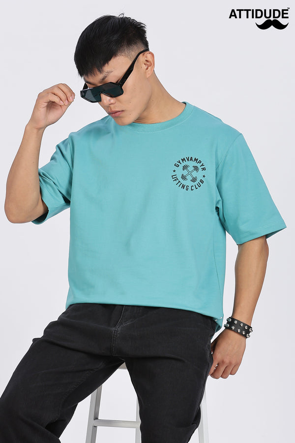 Gymvampyr Teel Green Drop Shoulder T-Shirt