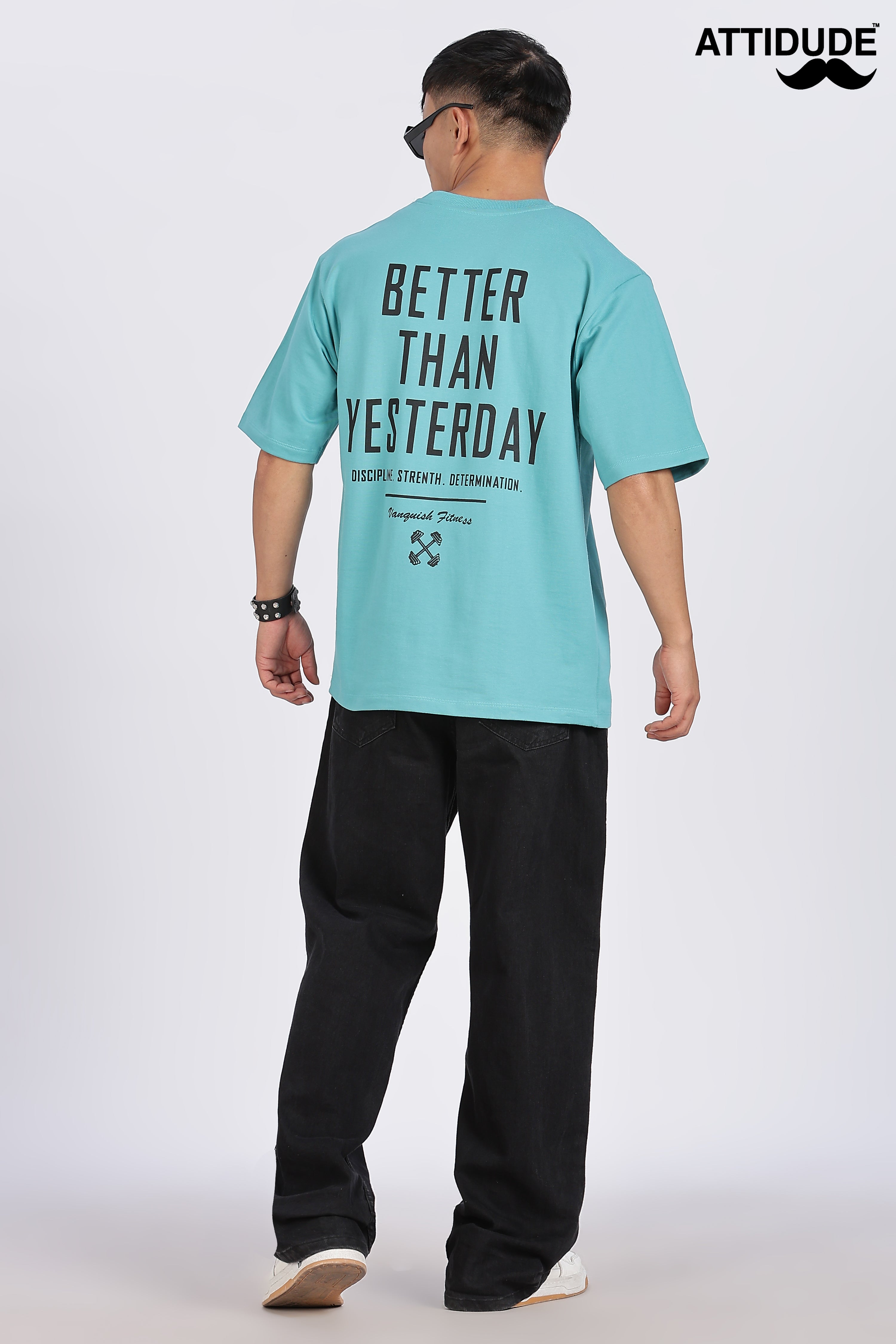 Gymvampyr Teel Green Drop Shoulder T-Shirt