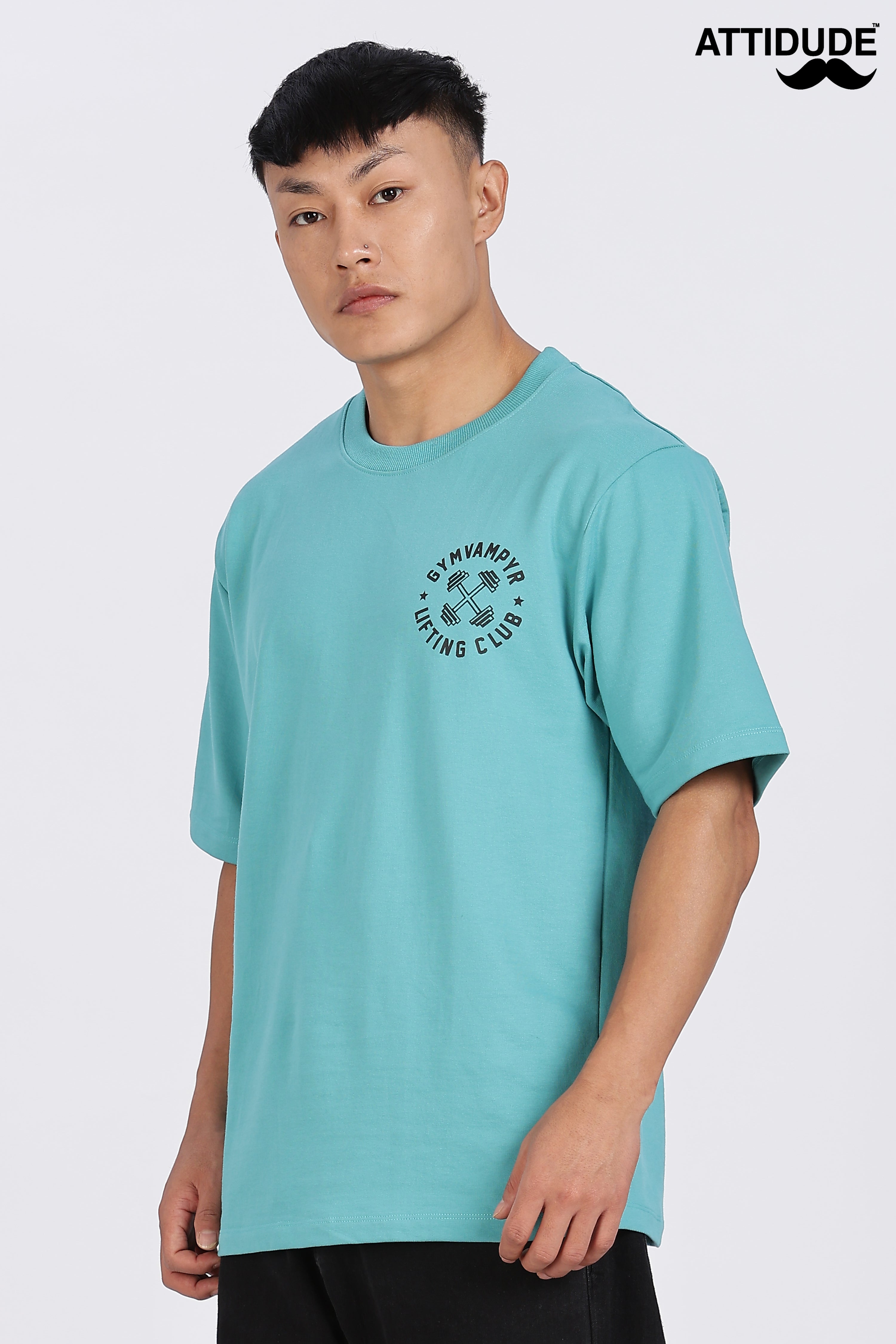 Gymvampyr Teel Green Drop Shoulder T-Shirt