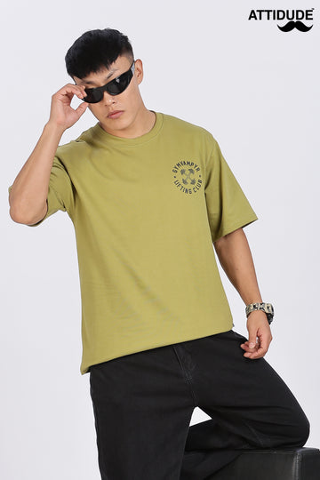 Gymvampyr Olive Drop Shoulder T-Shirt