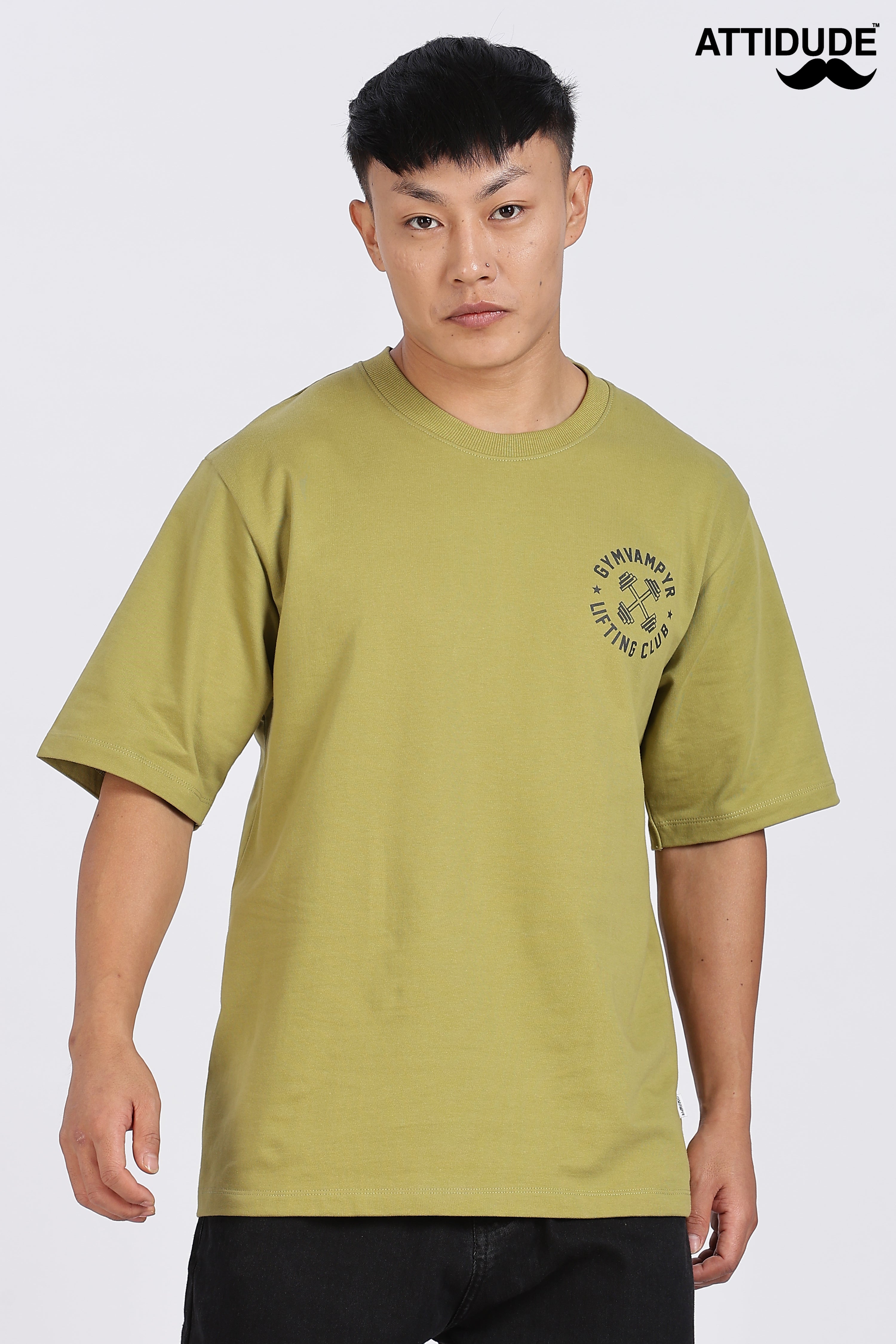 Gymvampyr Olive Drop Shoulder T-Shirt