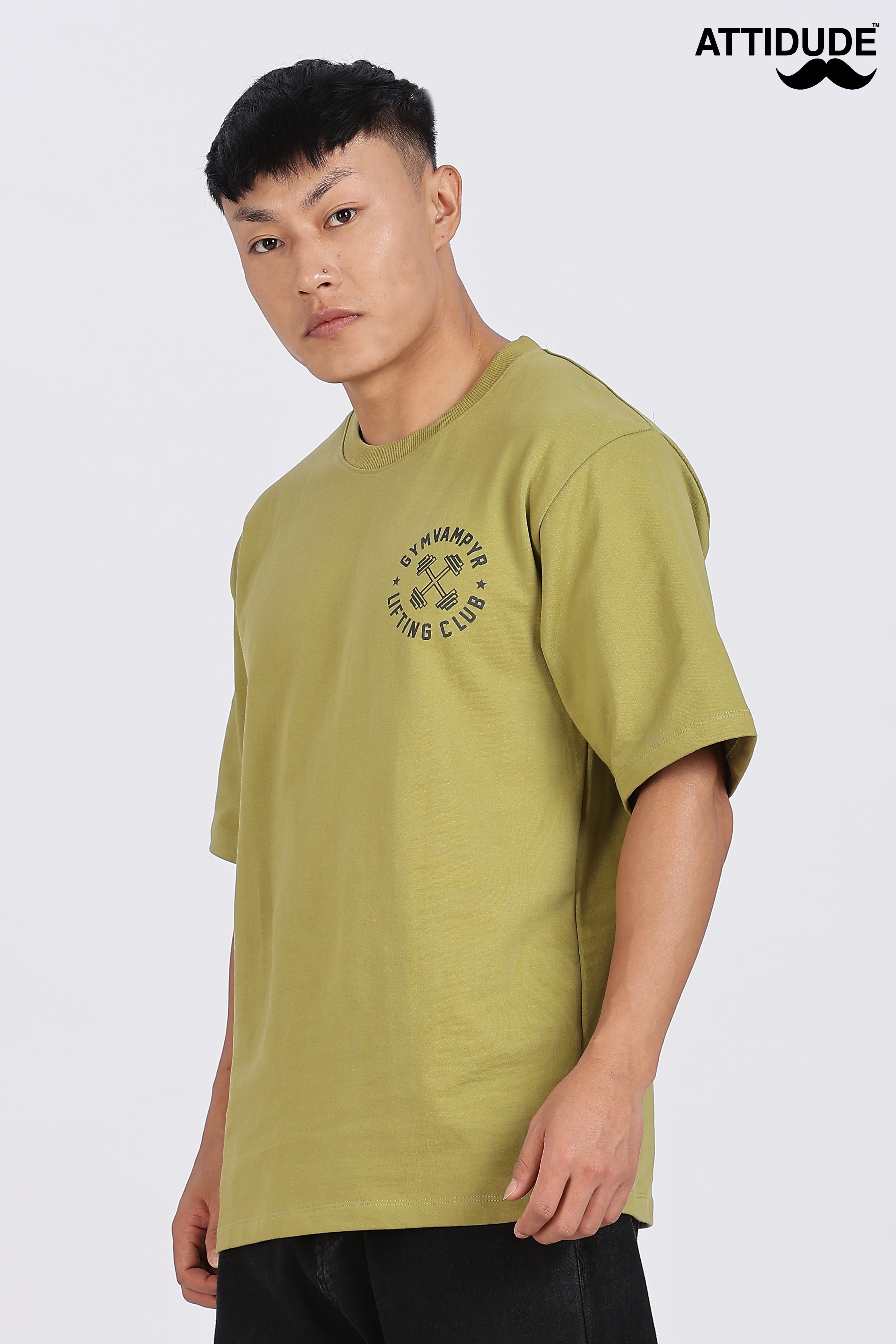Gymvampyr Olive Drop Shoulder T-Shirt