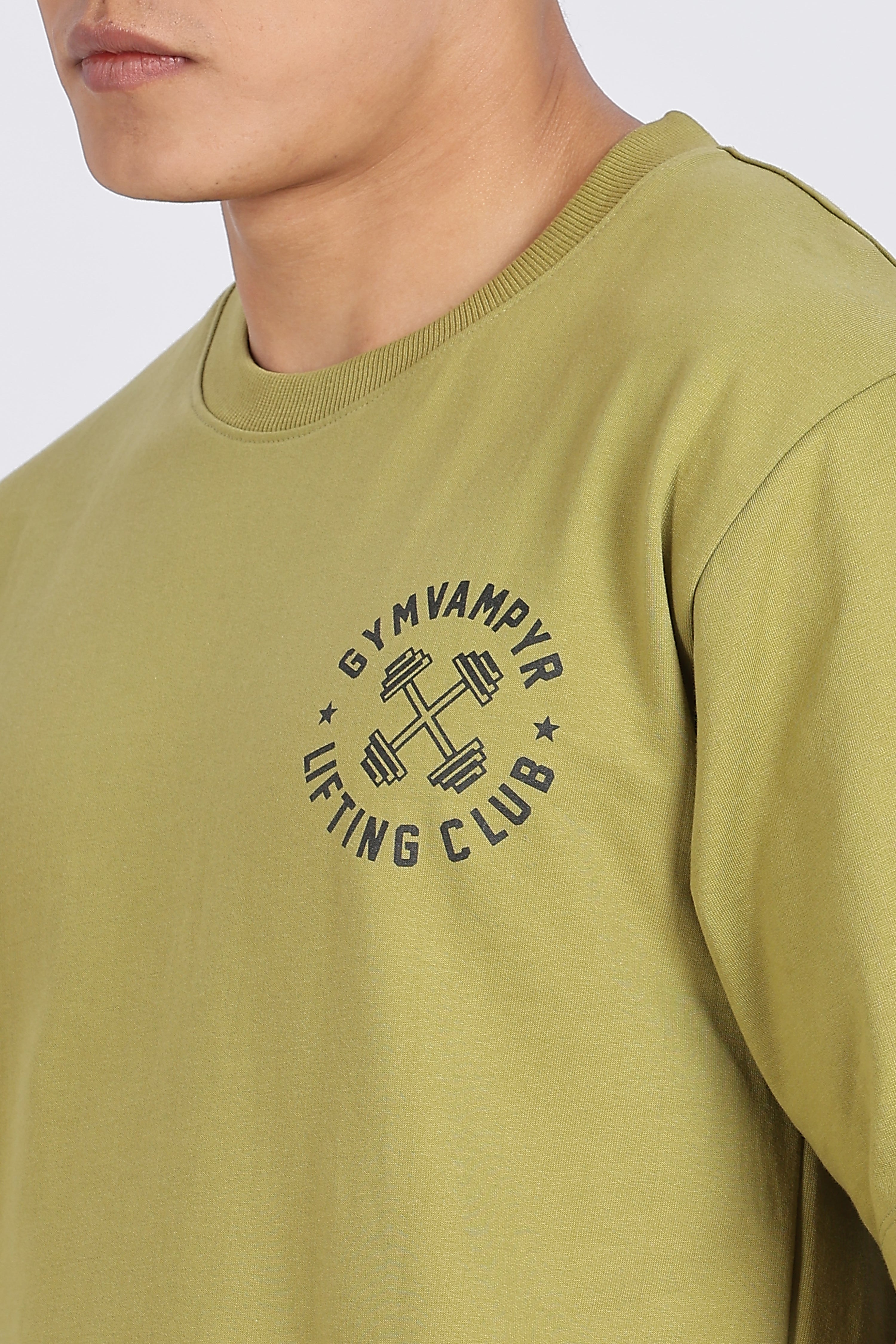 Gymvampyr Olive Drop Shoulder T-Shirt