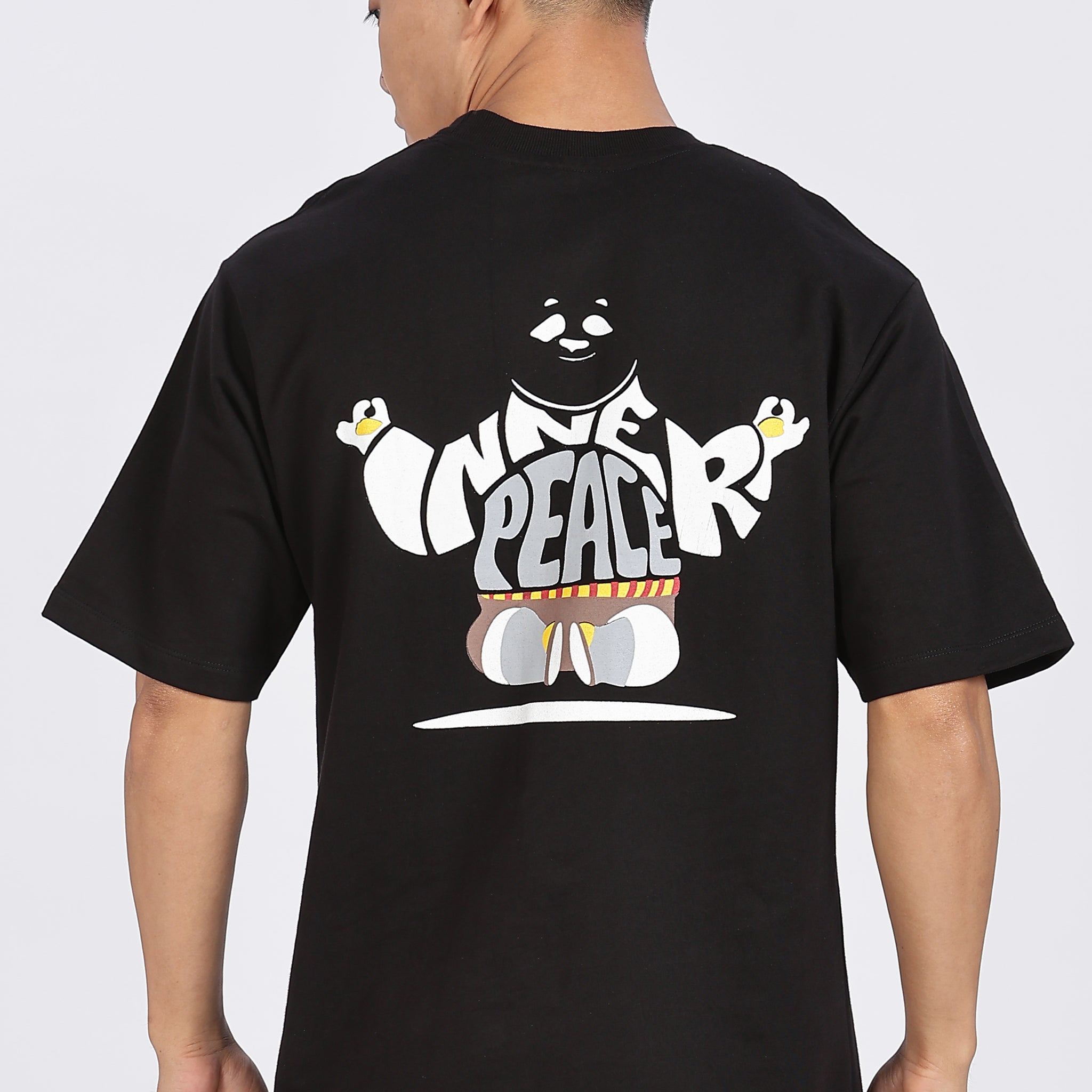 Inner Peace Black Drop Shoulder T-Shirt (Article B0289)