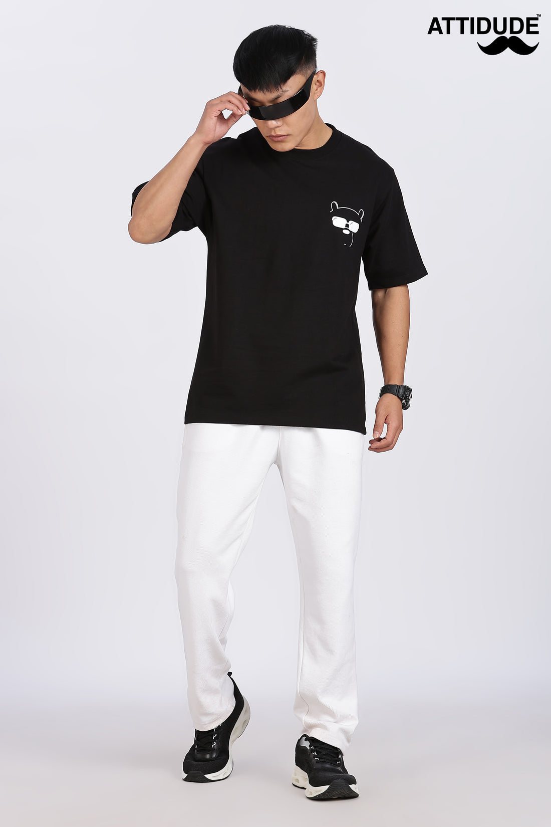 Inner Peace Black Drop Shoulder T-Shirt (Article B0289)