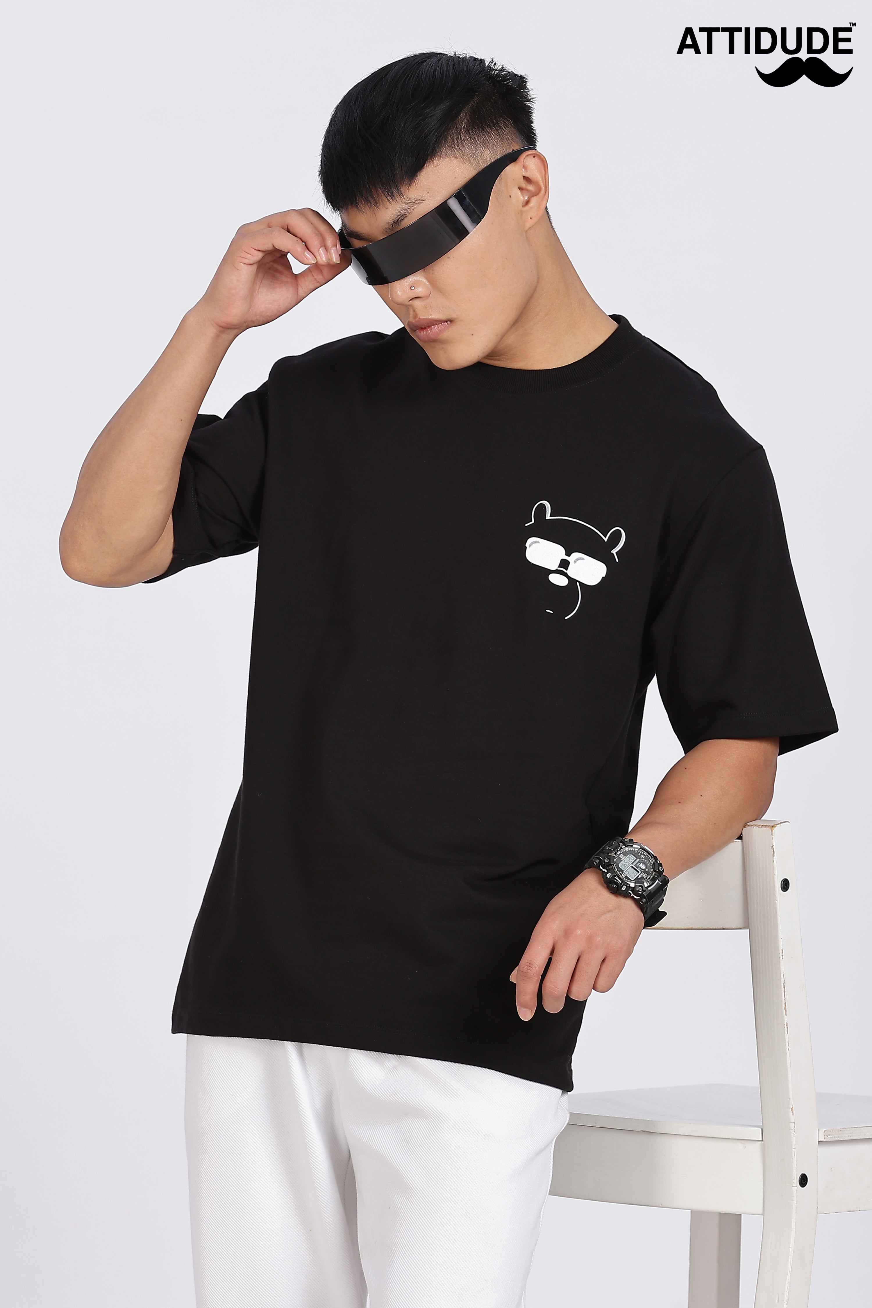 Inner Peace Black Drop Shoulder T-Shirt