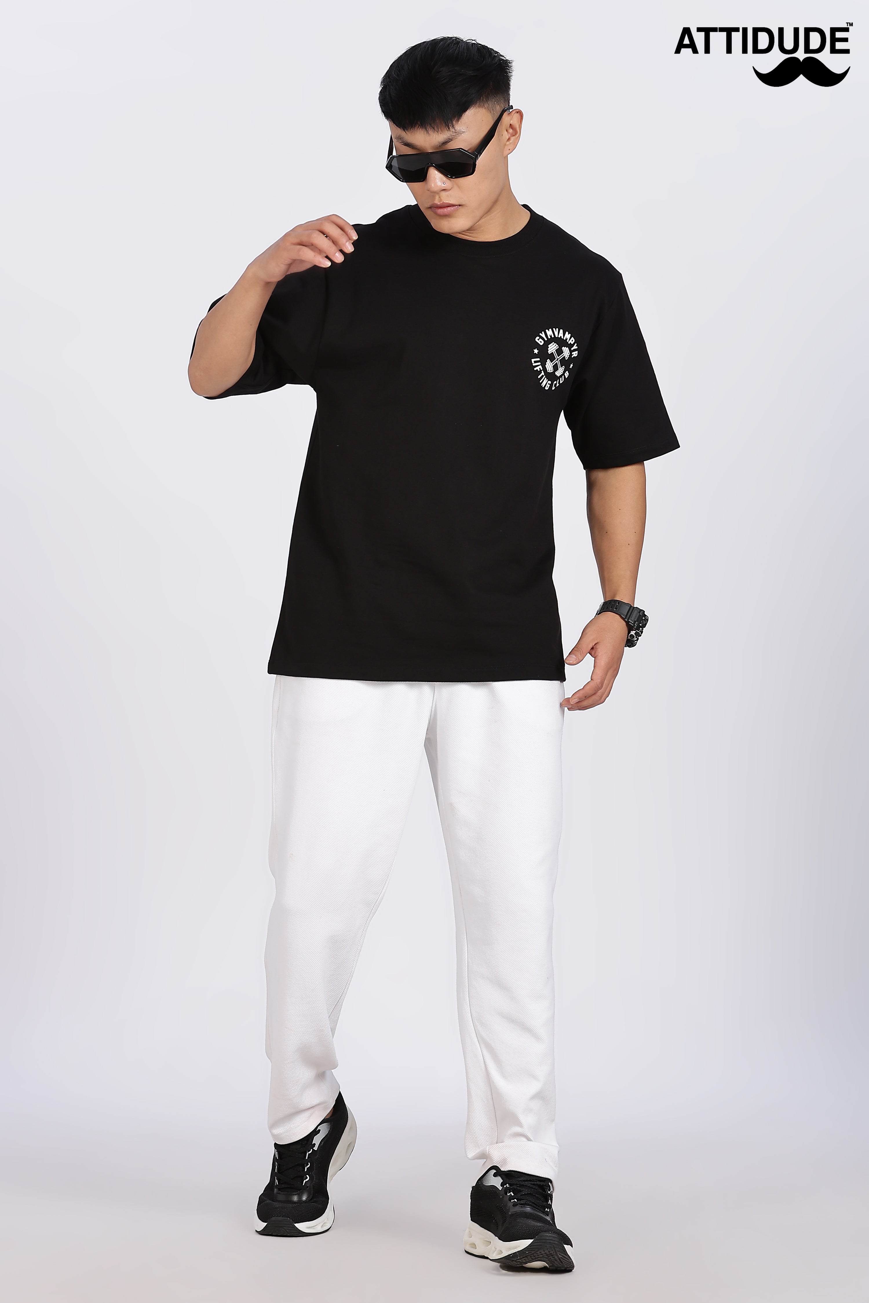 Gymvampyr Black Drop Shoulder T-Shirt