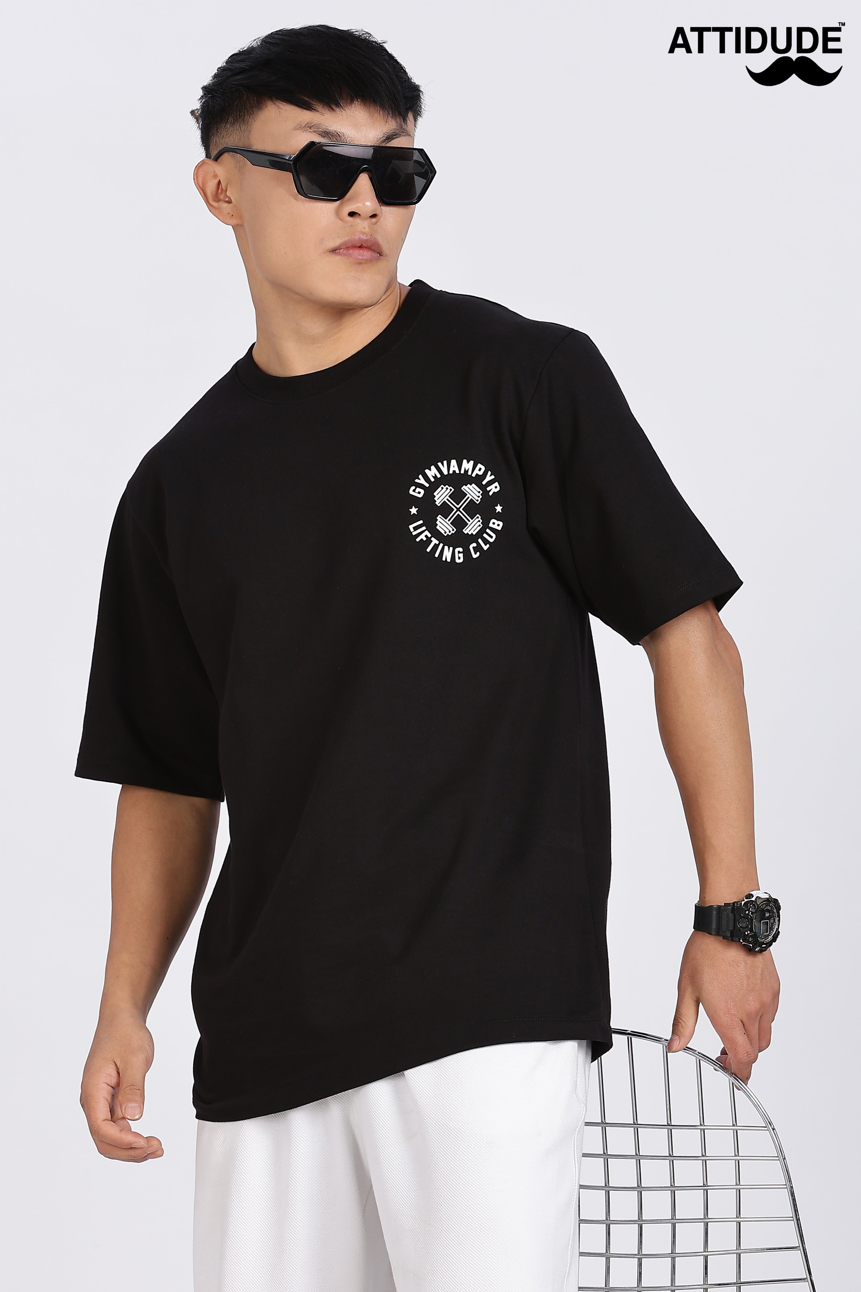 Gymvampyr Black Drop Shoulder T-Shirt