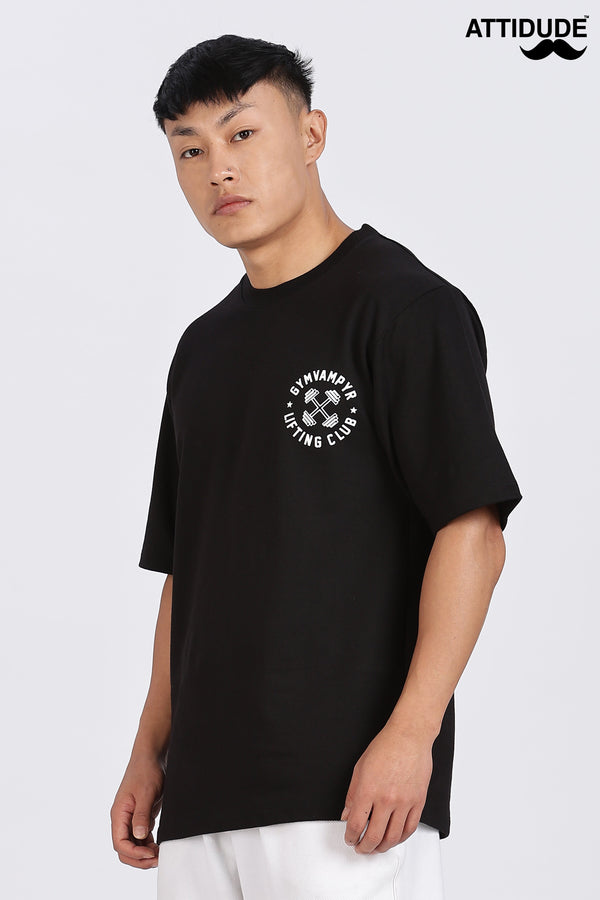 Gymvampyr Black Drop Shoulder T-Shirt