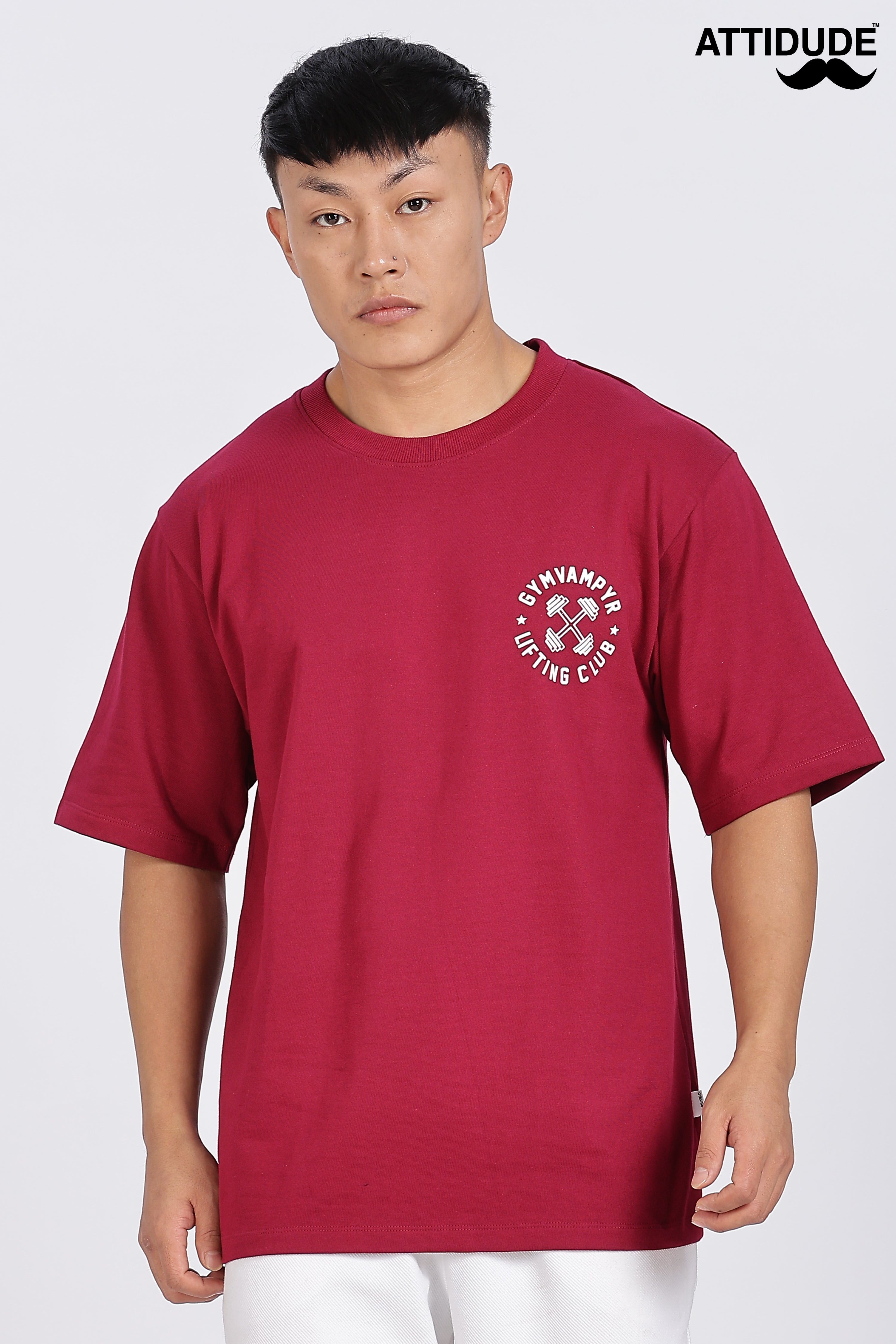 Gymvampyr Red Drop Shoulder T-Shirt