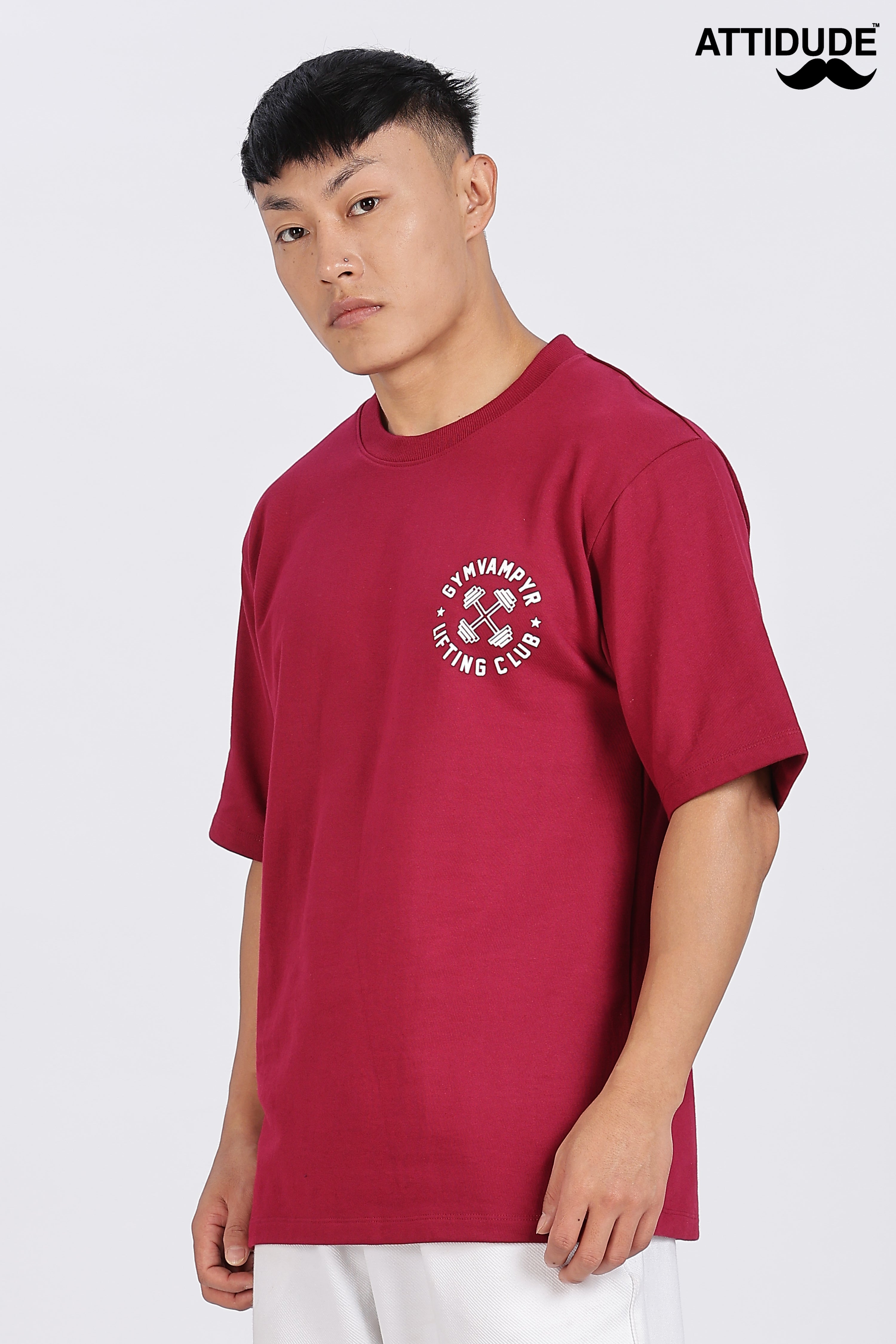 Gymvampyr Red Drop Shoulder T-Shirt