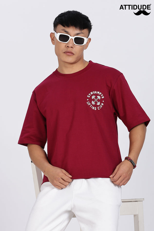 Gymvampyr Red Drop Shoulder T-Shirt